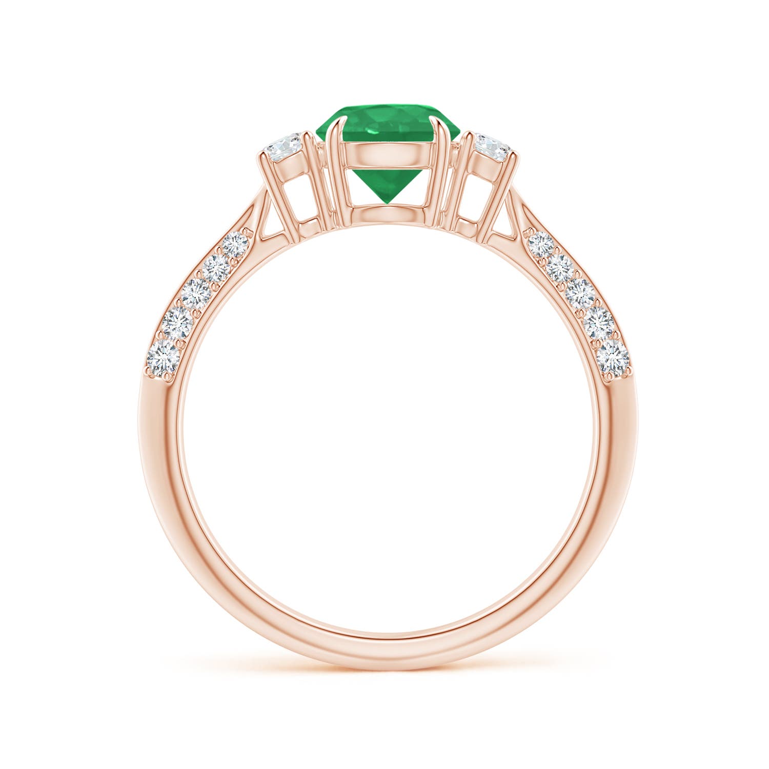 A - Emerald / 1.1 CT / 14 KT Rose Gold