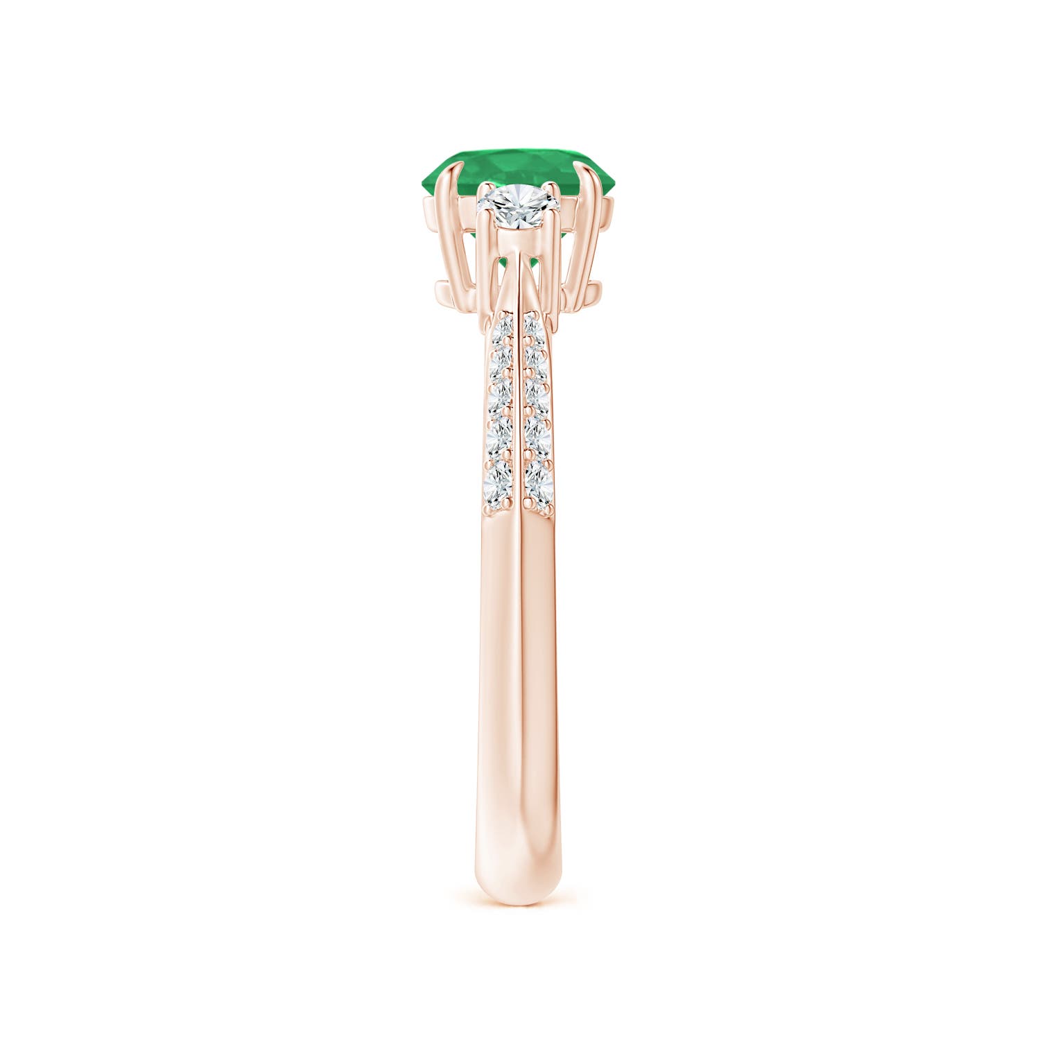 A - Emerald / 1.1 CT / 14 KT Rose Gold