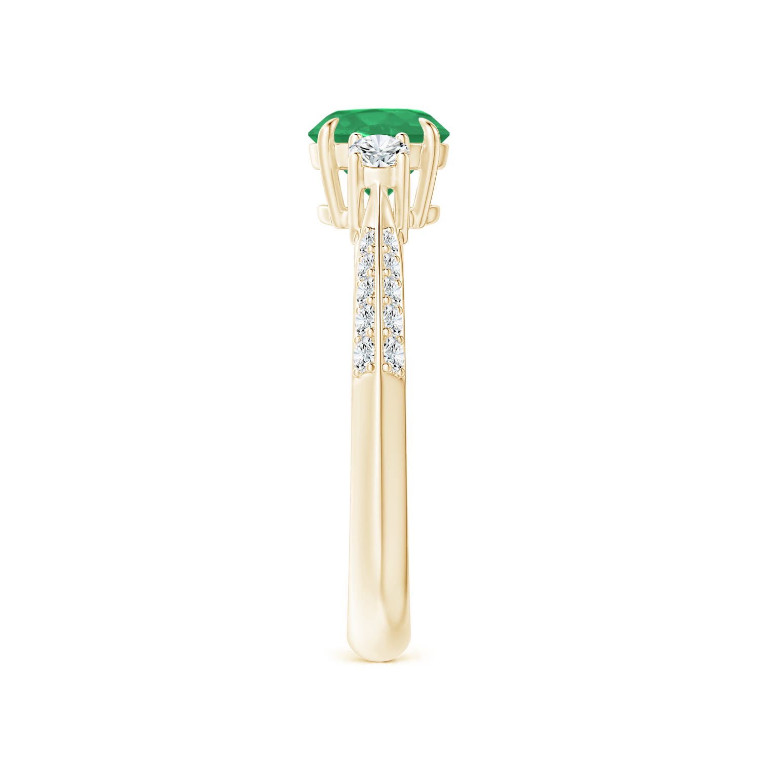 A - Emerald / 1.1 CT / 14 KT Yellow Gold