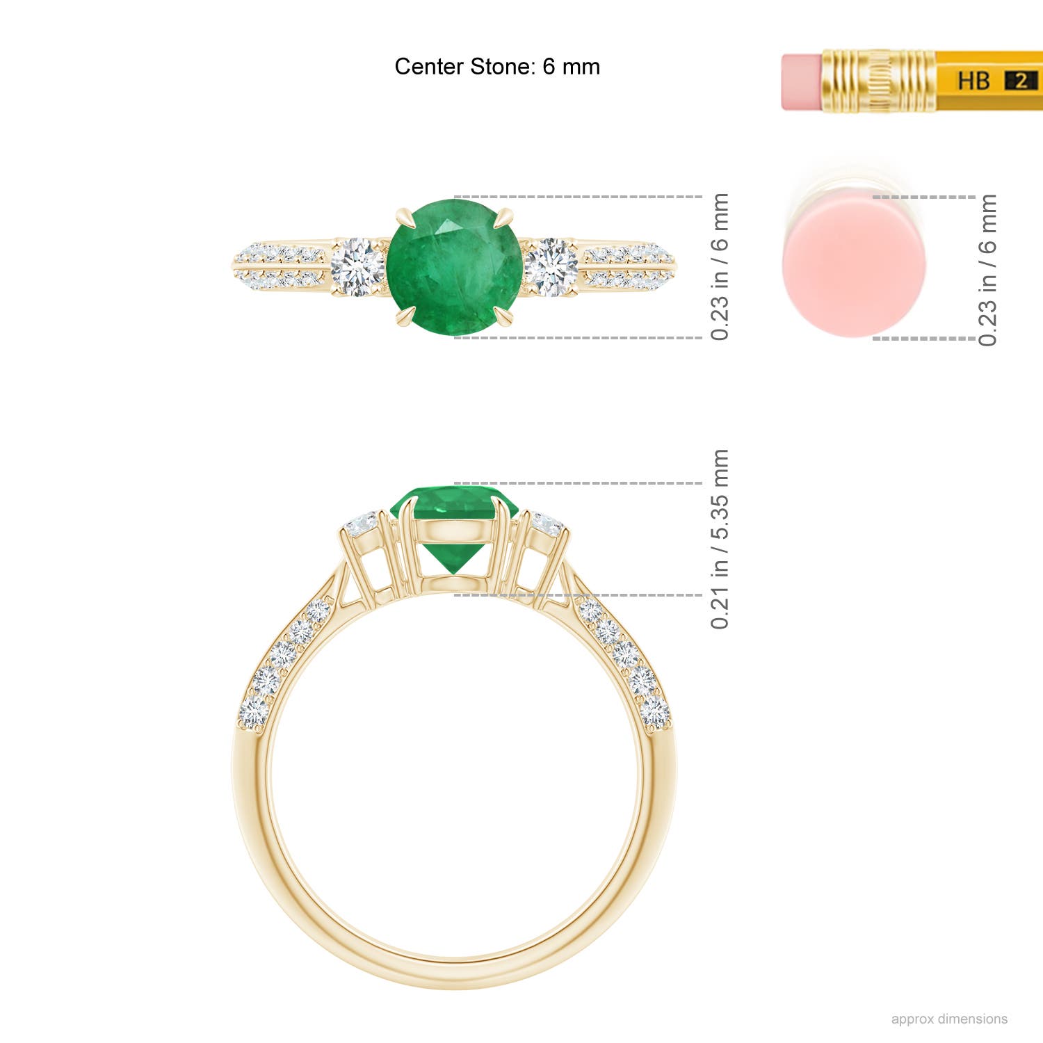 A - Emerald / 1.1 CT / 14 KT Yellow Gold