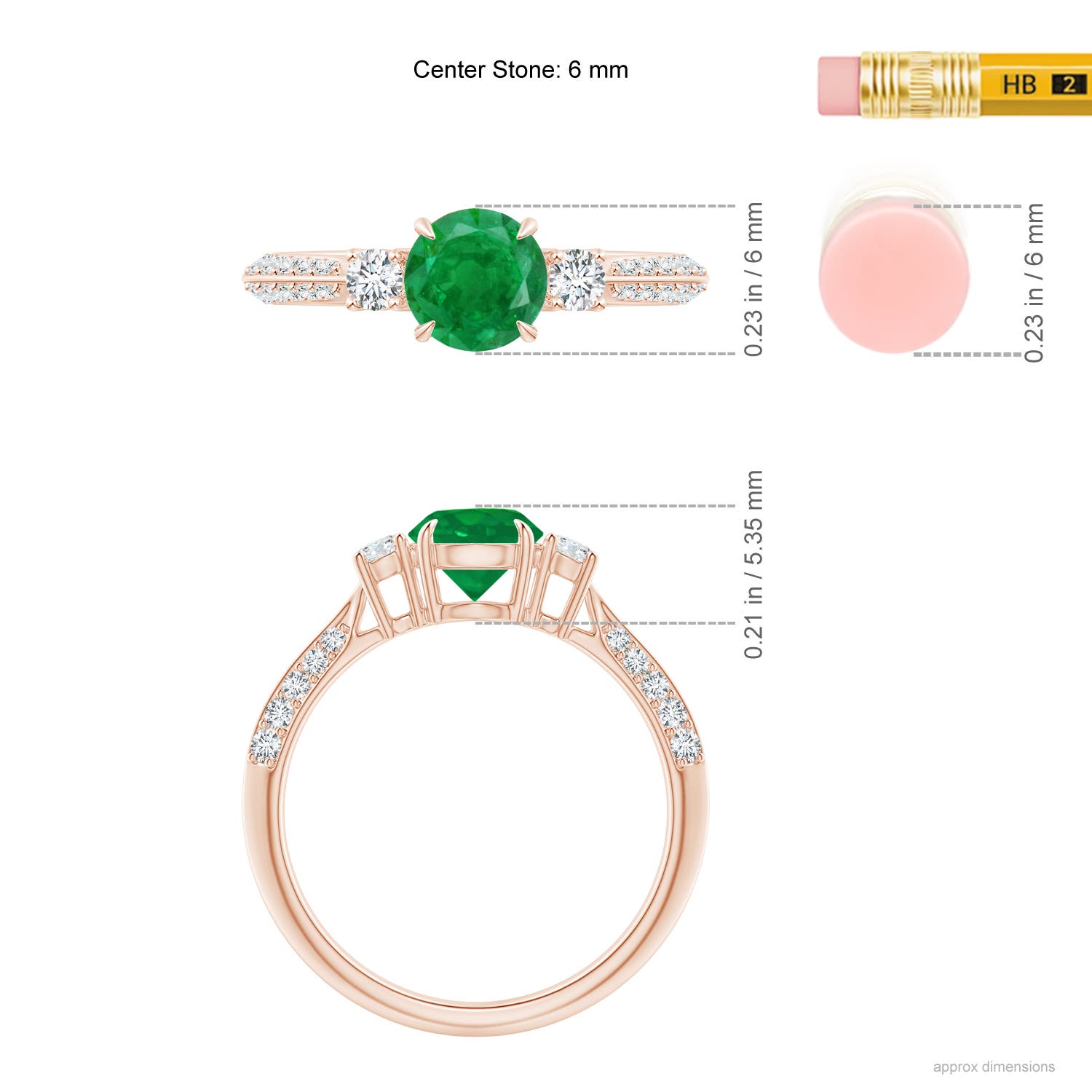 AA - Emerald / 1.1 CT / 14 KT Rose Gold