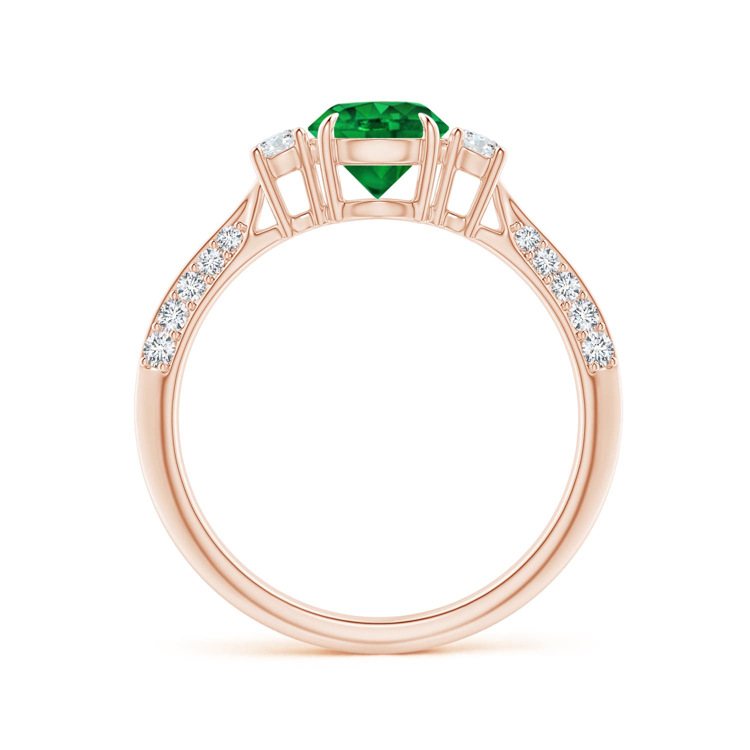 AAA - Emerald / 1.1 CT / 14 KT Rose Gold