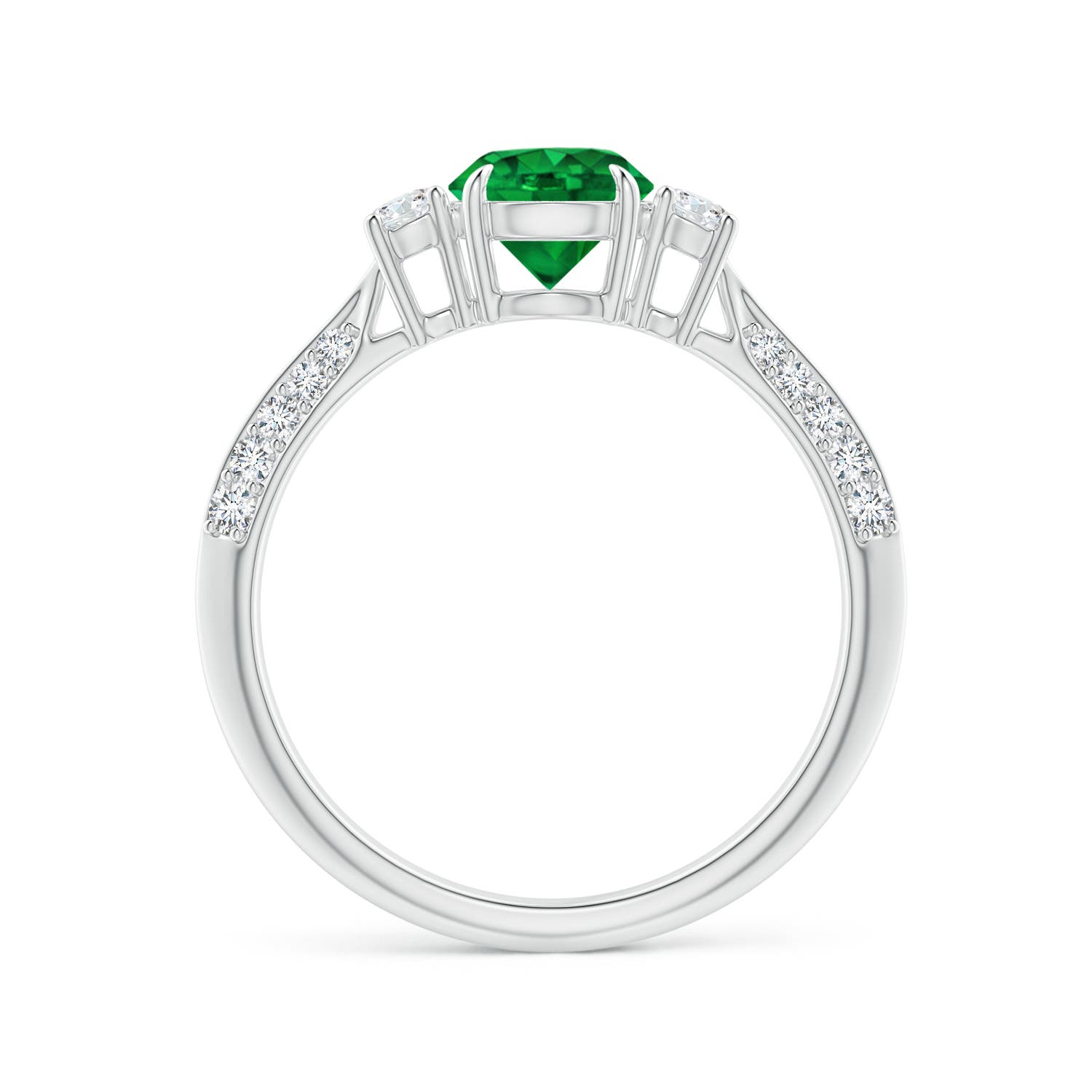 AAA - Emerald / 1.1 CT / 14 KT White Gold