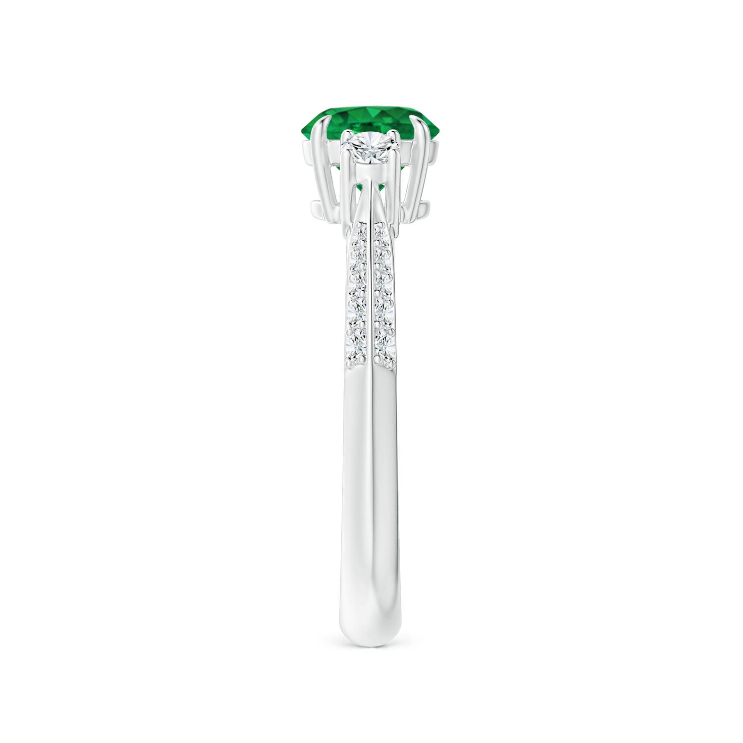 AAA - Emerald / 1.1 CT / 14 KT White Gold