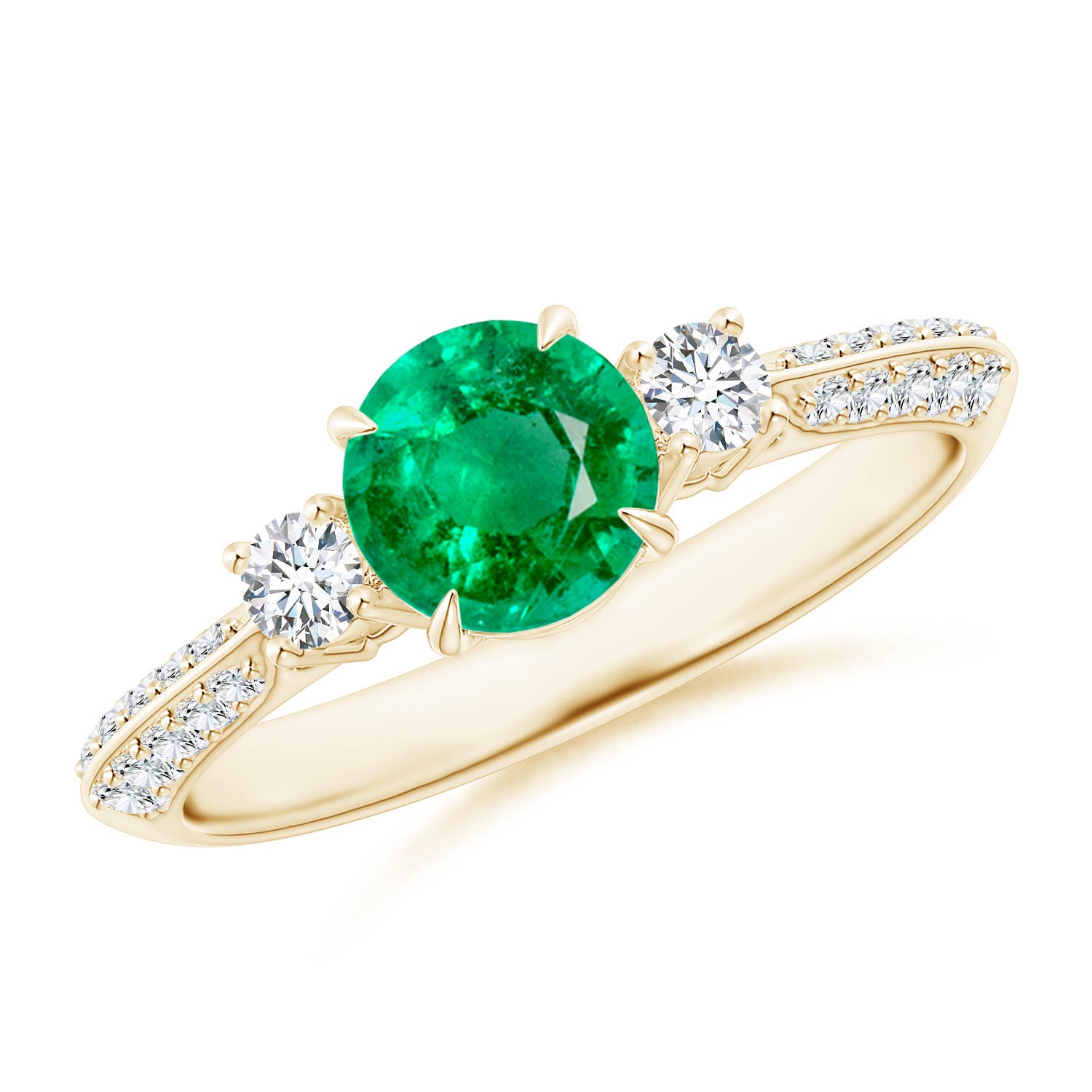 AAA - Emerald / 1.1 CT / 14 KT Yellow Gold