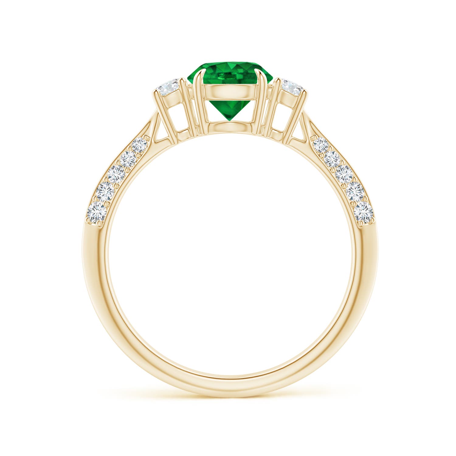 AAA - Emerald / 1.1 CT / 14 KT Yellow Gold