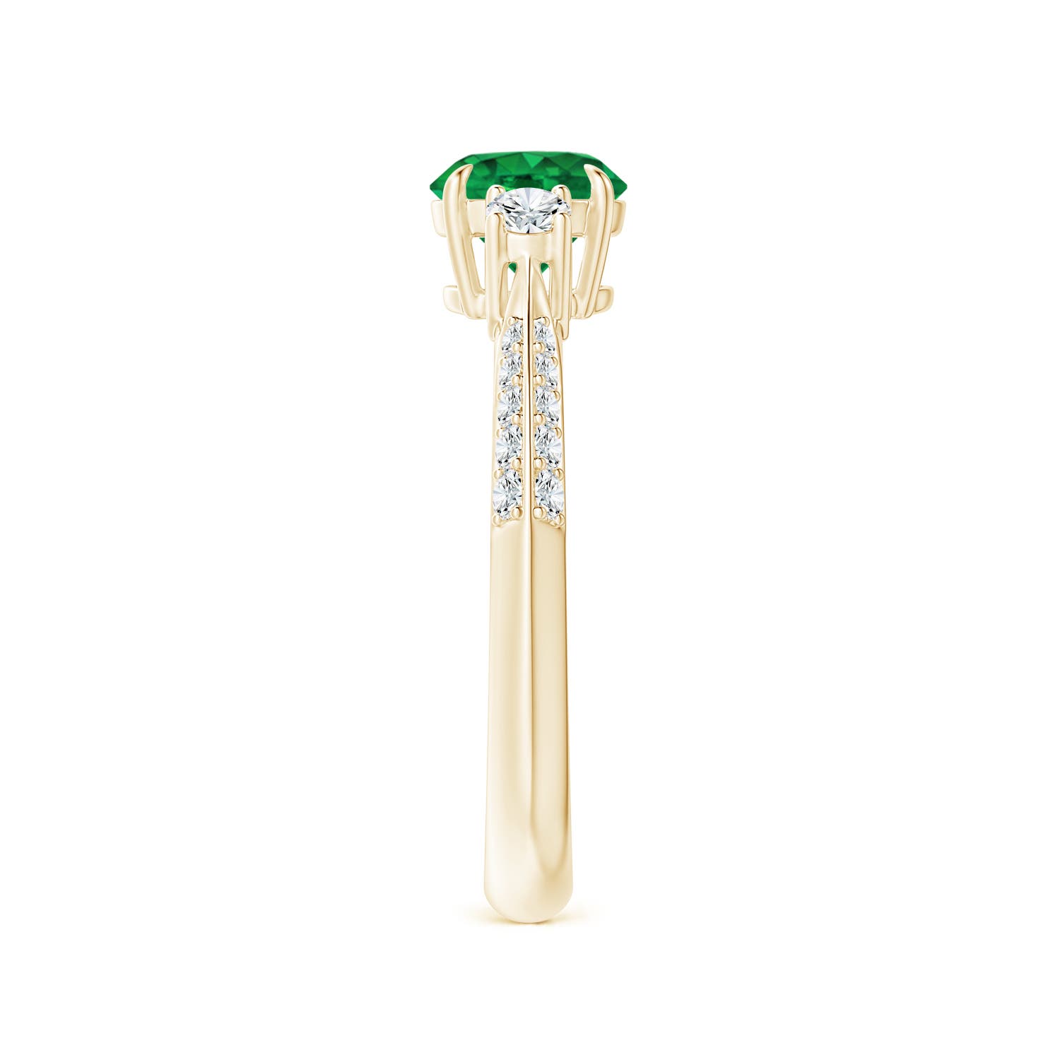 AAA - Emerald / 1.1 CT / 14 KT Yellow Gold