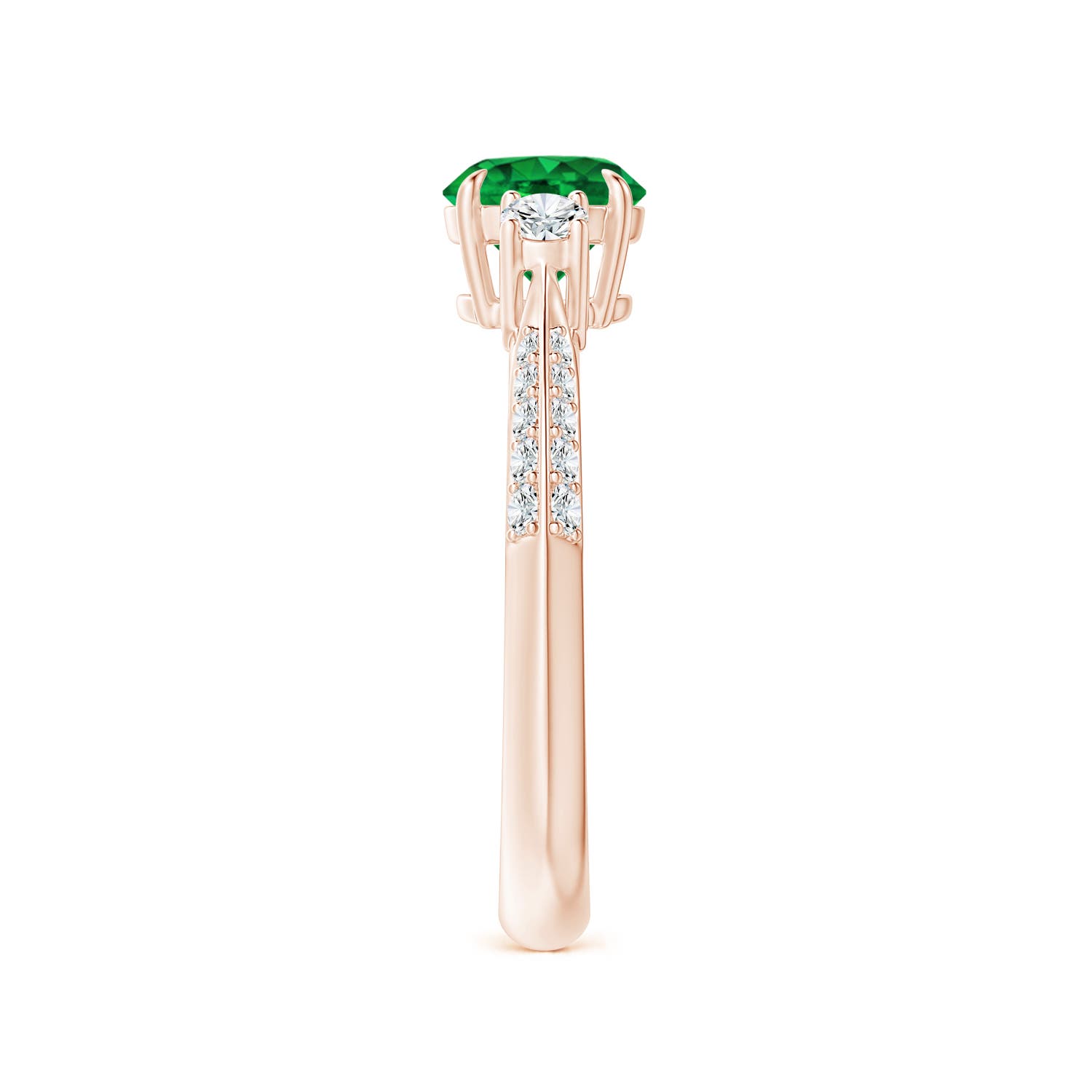 AAAA - Emerald / 1.1 CT / 14 KT Rose Gold