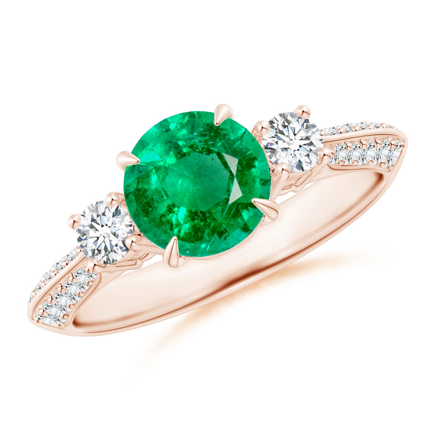 AAA - Emerald / 1.61 CT / 14 KT Rose Gold