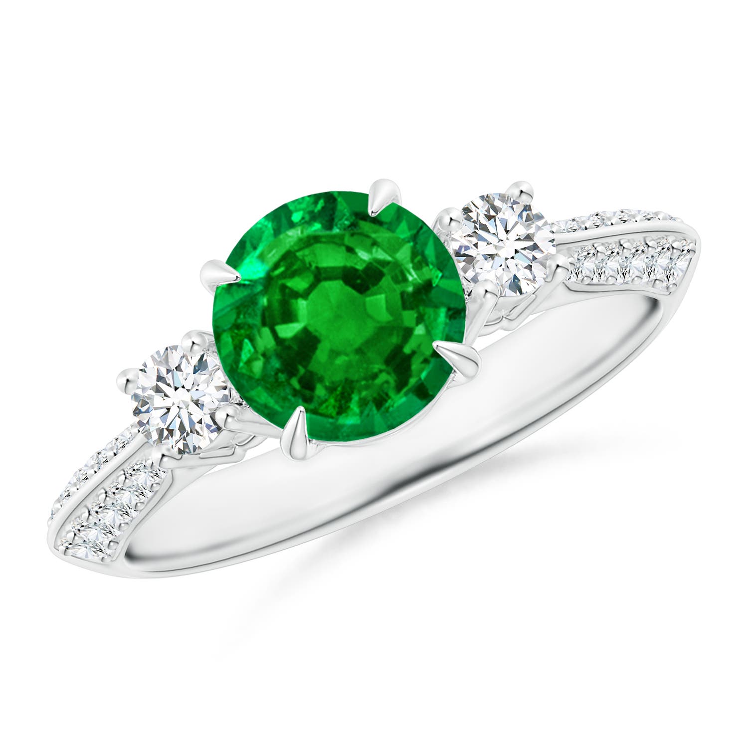 AAAA - Emerald / 1.61 CT / 14 KT White Gold