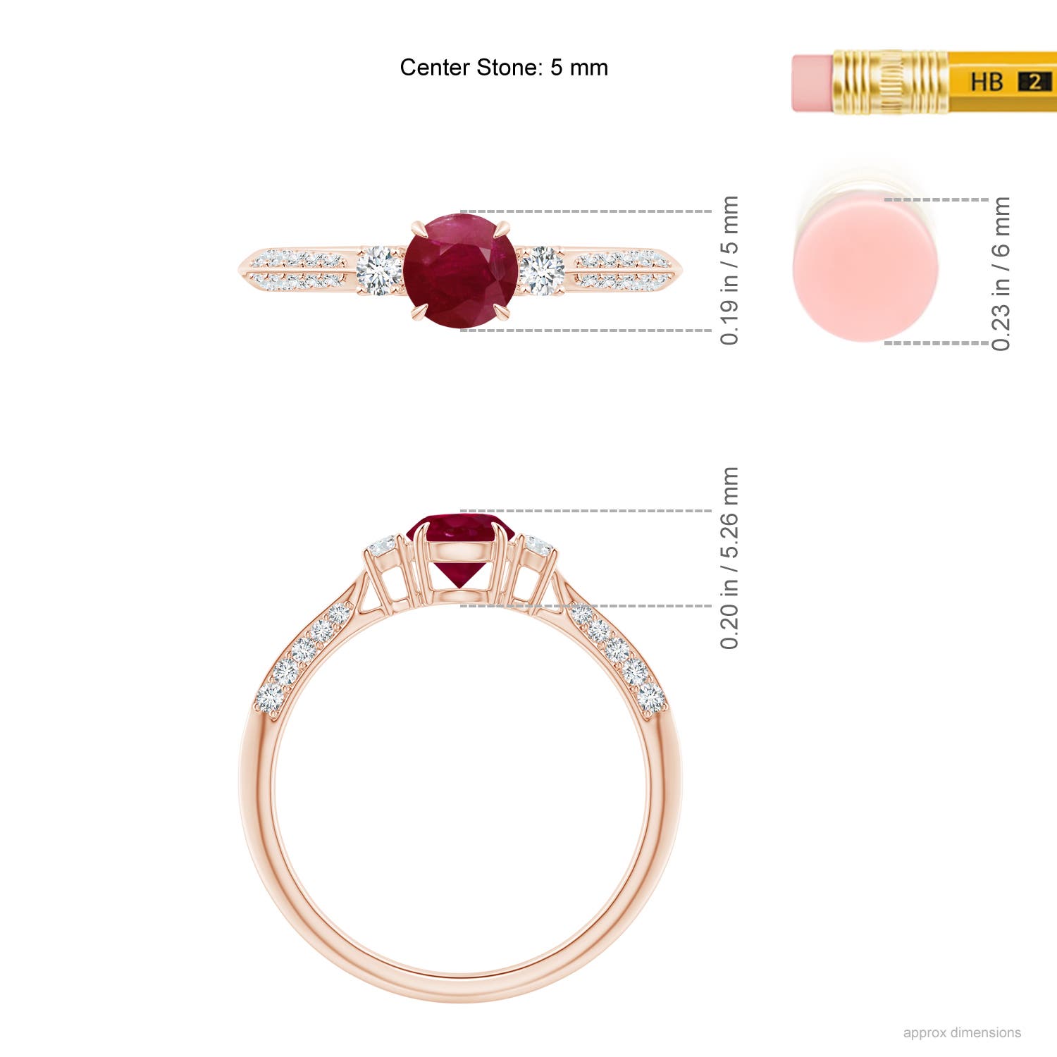 A - Ruby / 0.85 CT / 14 KT Rose Gold