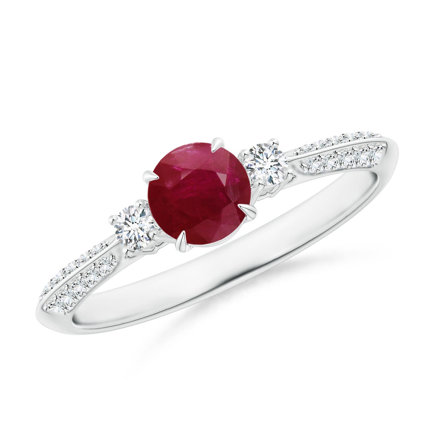 A - Ruby / 0.85 CT / 14 KT White Gold