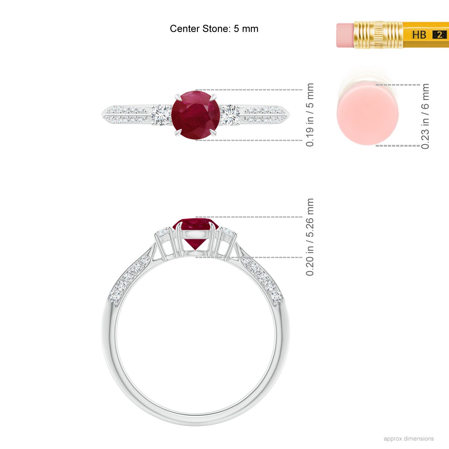 A - Ruby / 0.85 CT / 14 KT White Gold