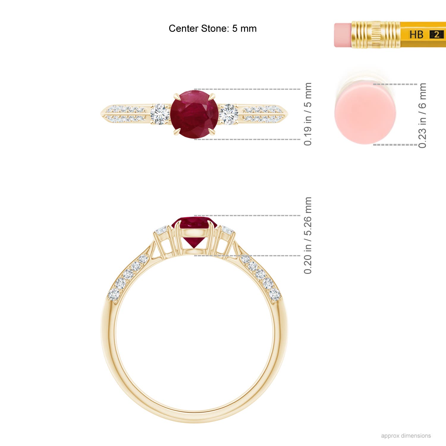 A - Ruby / 0.85 CT / 14 KT Yellow Gold