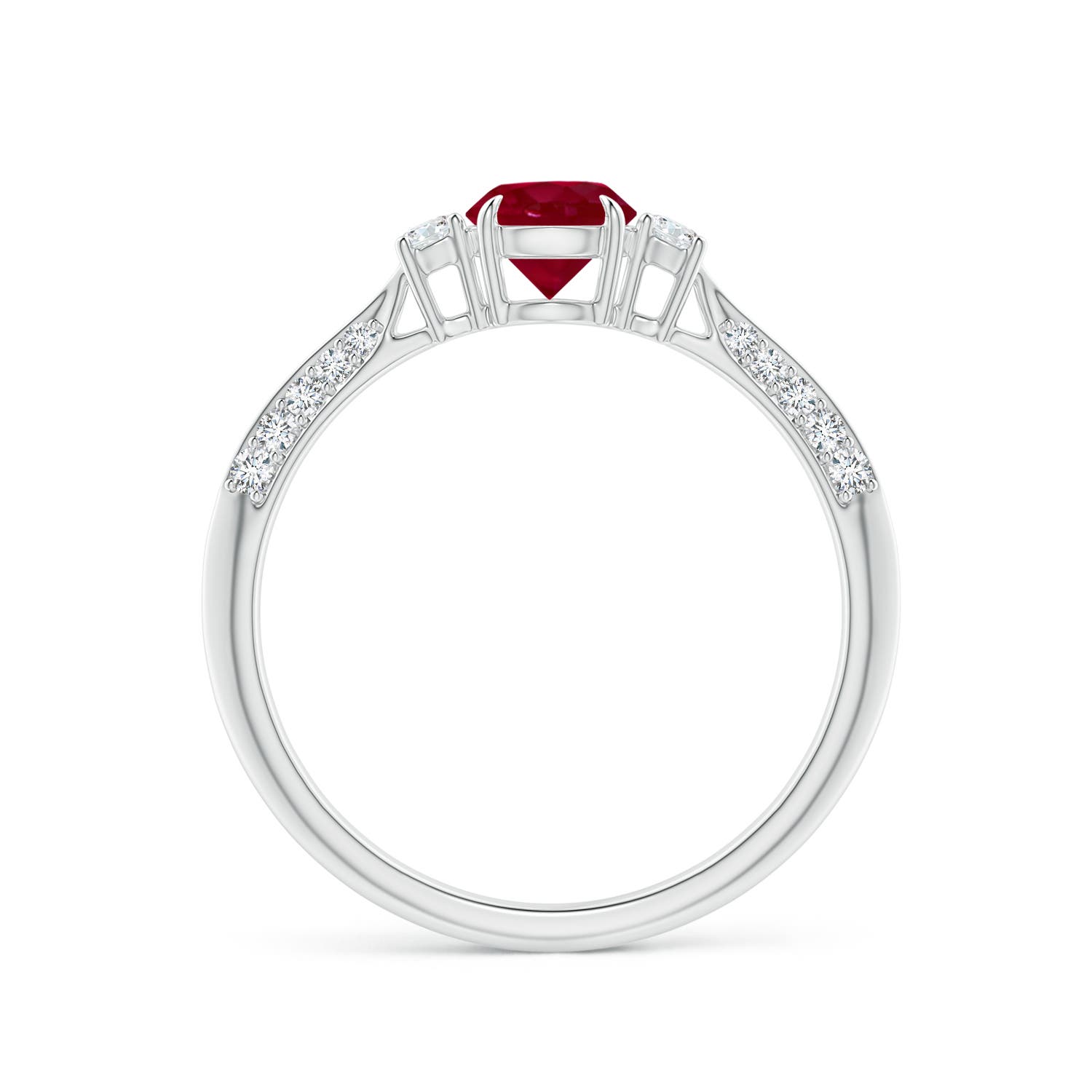 AA - Ruby / 0.85 CT / 14 KT White Gold