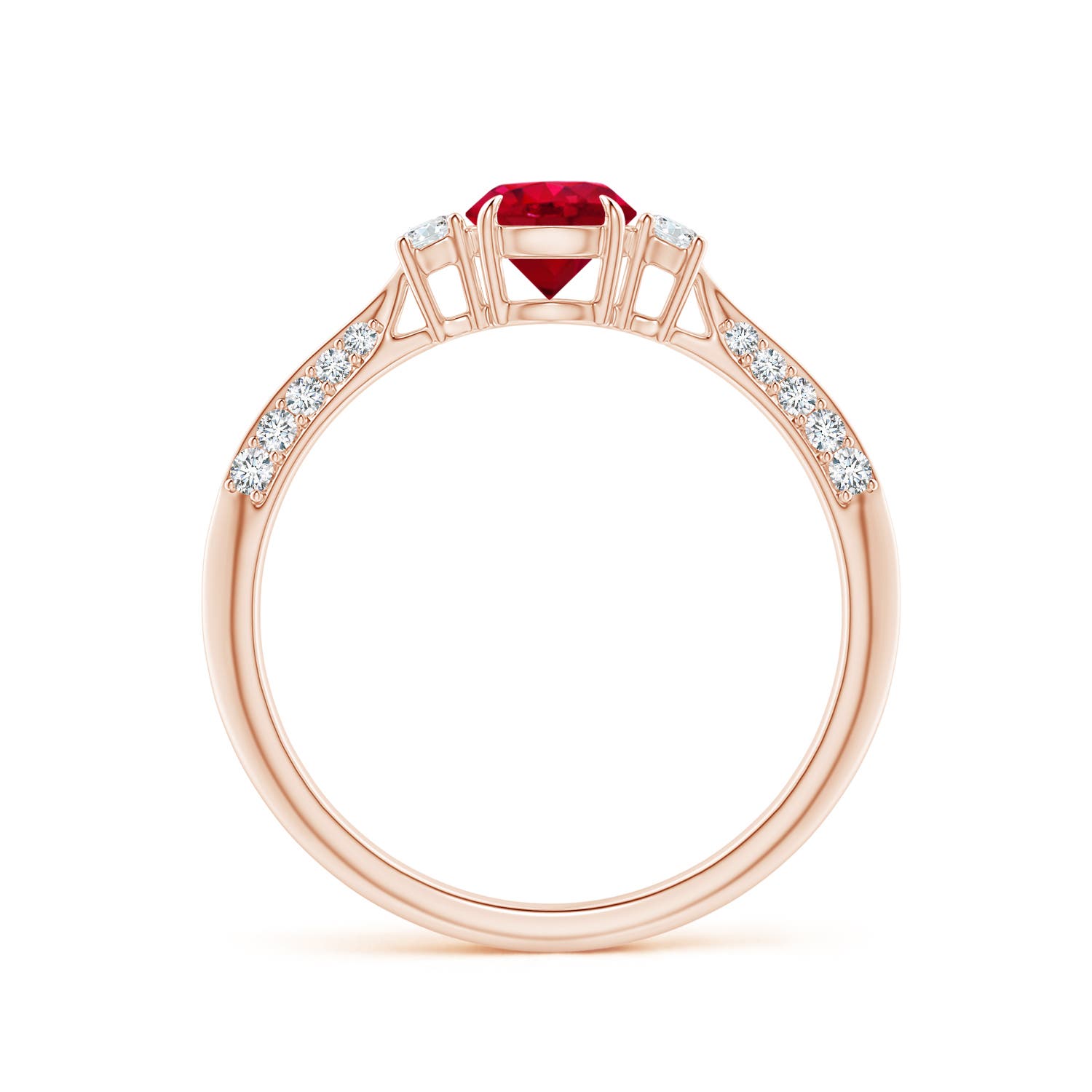 AAA - Ruby / 0.85 CT / 14 KT Rose Gold