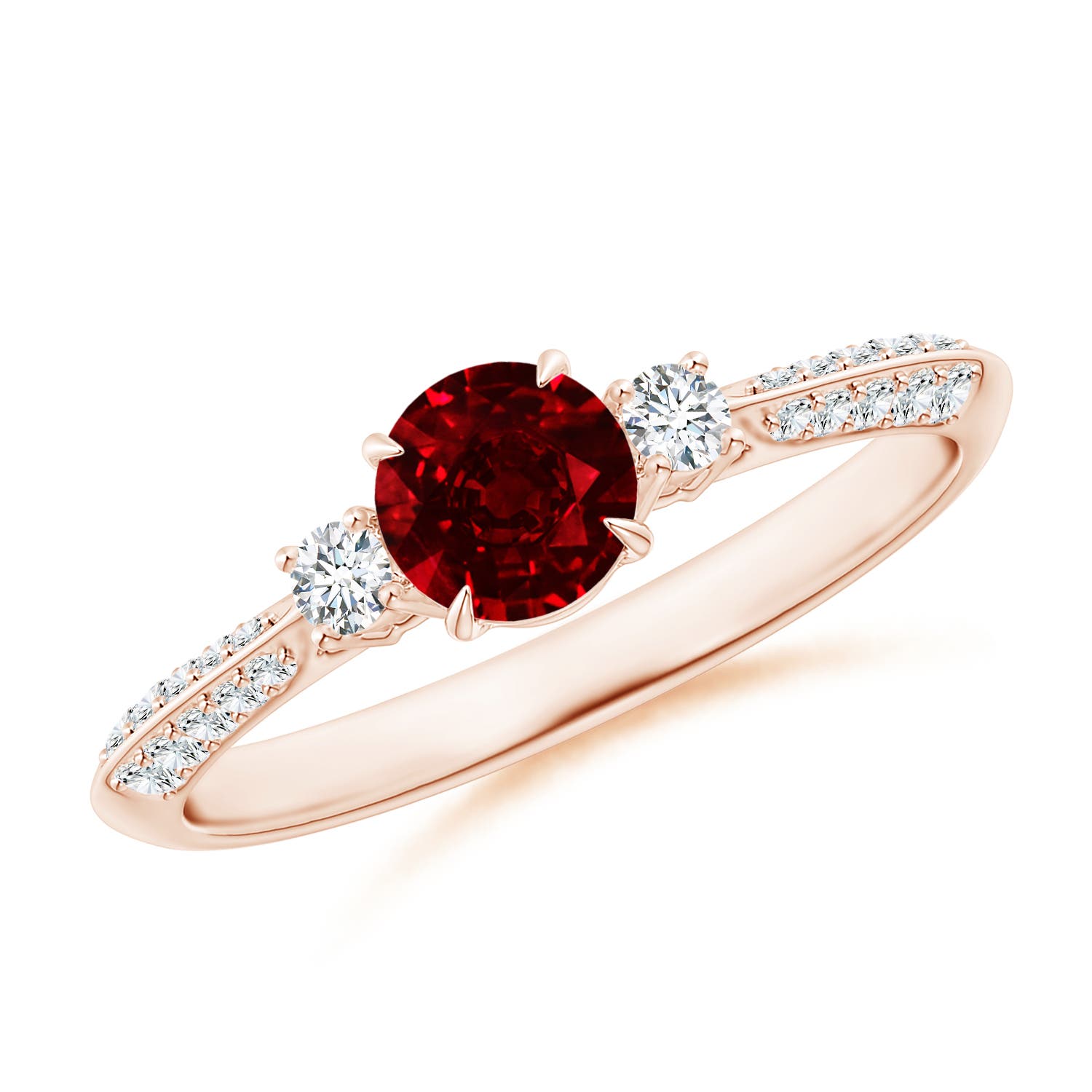 AAAA - Ruby / 0.85 CT / 14 KT Rose Gold