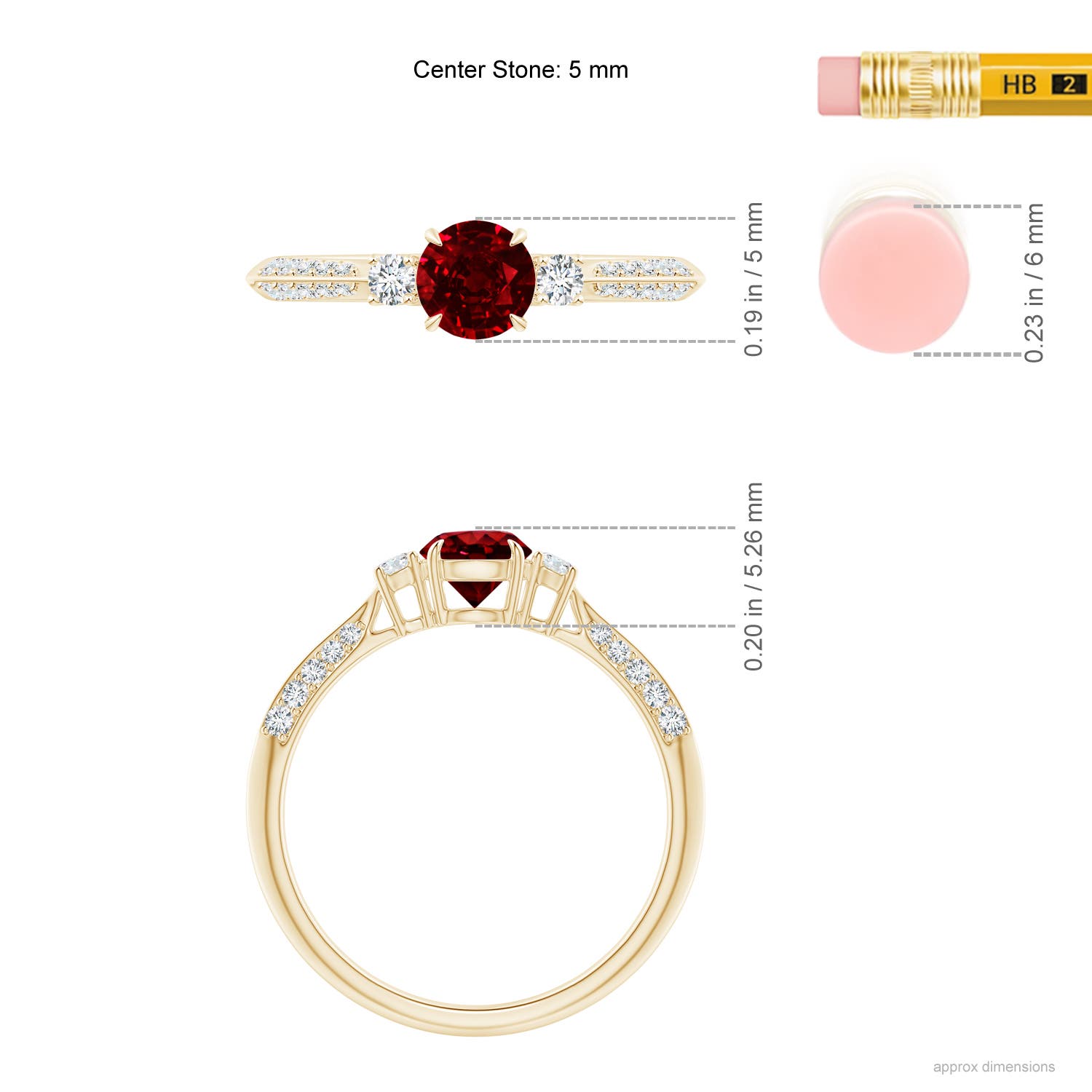 AAAA - Ruby / 0.85 CT / 14 KT Yellow Gold