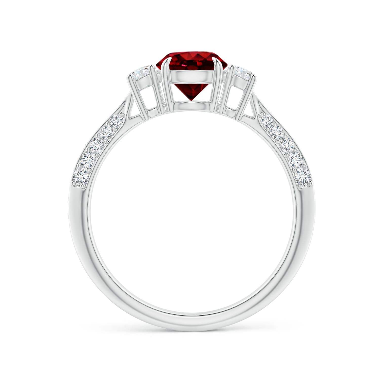 AAAA - Ruby / 1.35 CT / 14 KT White Gold