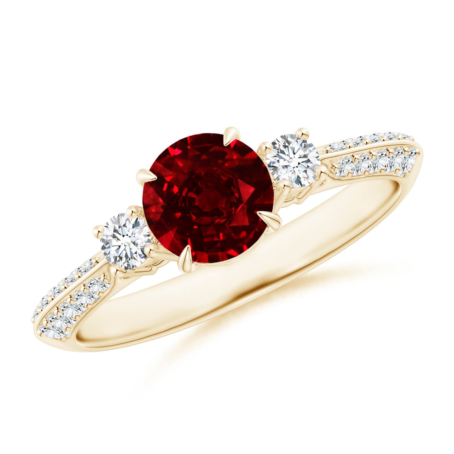 AAAA - Ruby / 1.35 CT / 14 KT Yellow Gold