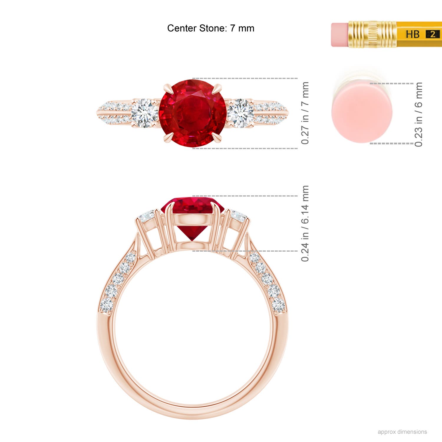 AAA - Ruby / 1.81 CT / 14 KT Rose Gold