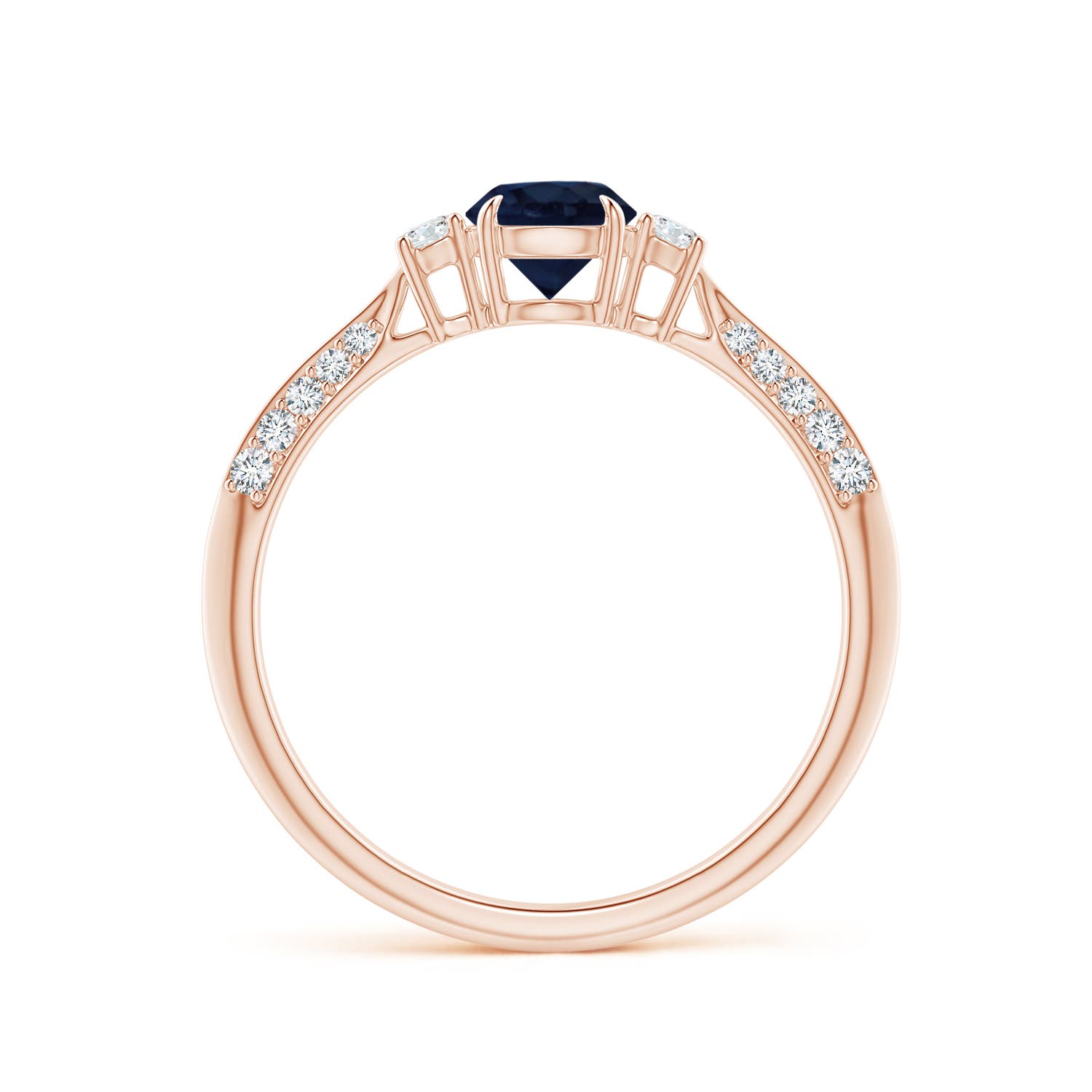 A - Blue Sapphire / 0.85 CT / 14 KT Rose Gold