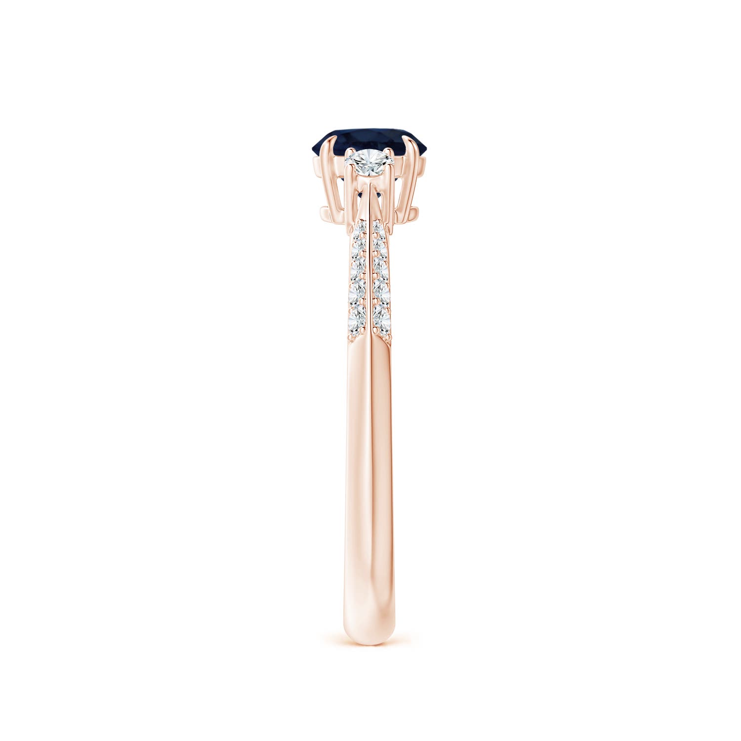 A - Blue Sapphire / 0.85 CT / 14 KT Rose Gold