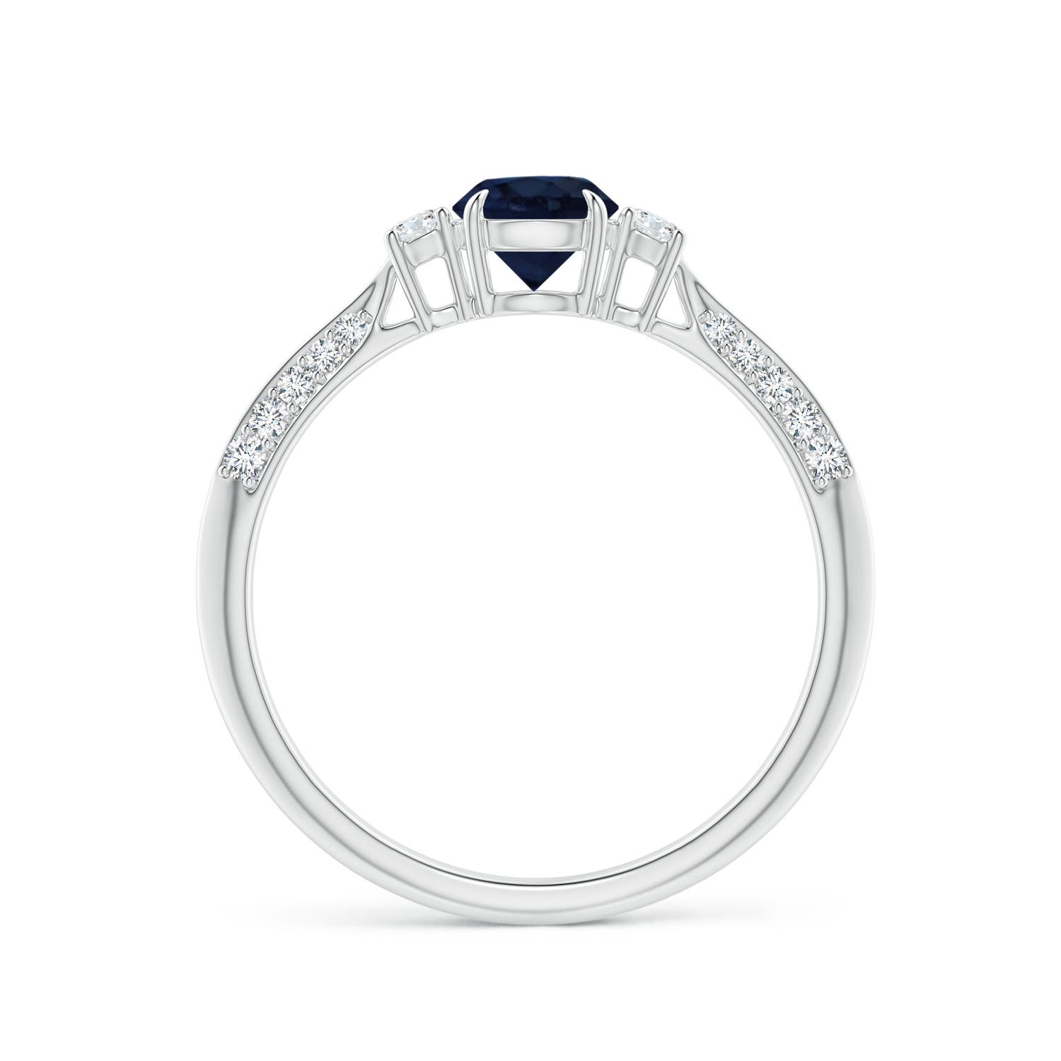 A - Blue Sapphire / 0.85 CT / 14 KT White Gold