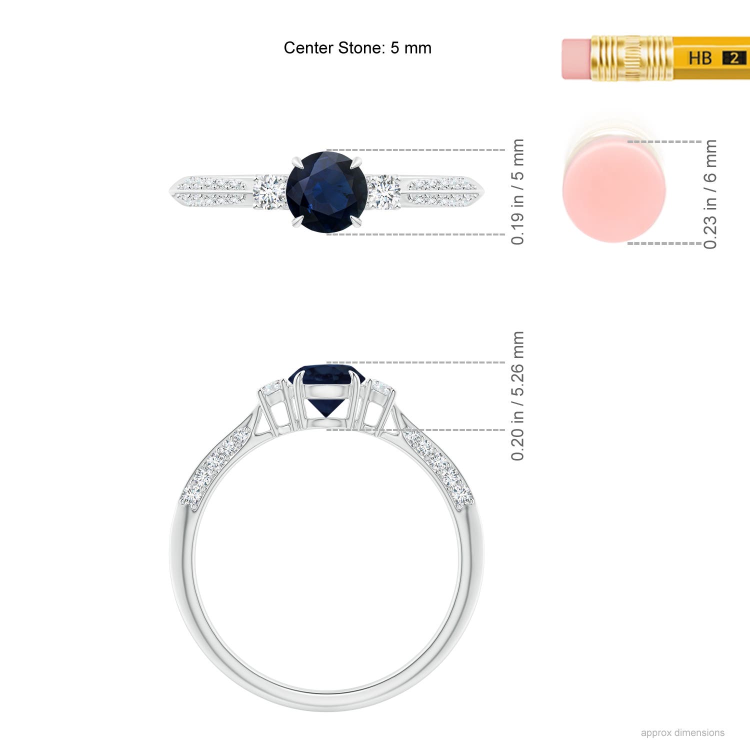 A - Blue Sapphire / 0.85 CT / 14 KT White Gold