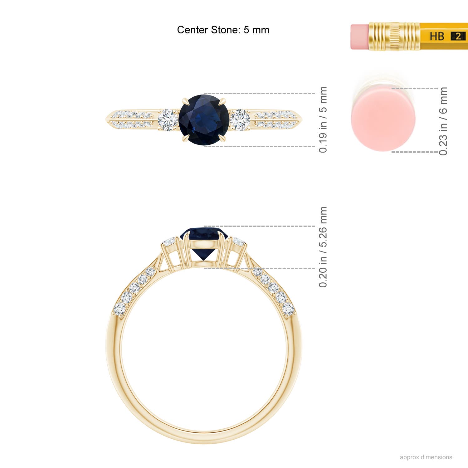 A - Blue Sapphire / 0.85 CT / 14 KT Yellow Gold