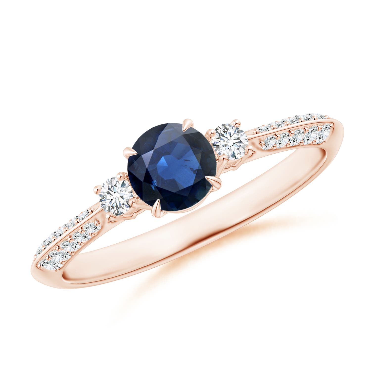 AA - Blue Sapphire / 0.85 CT / 14 KT Rose Gold