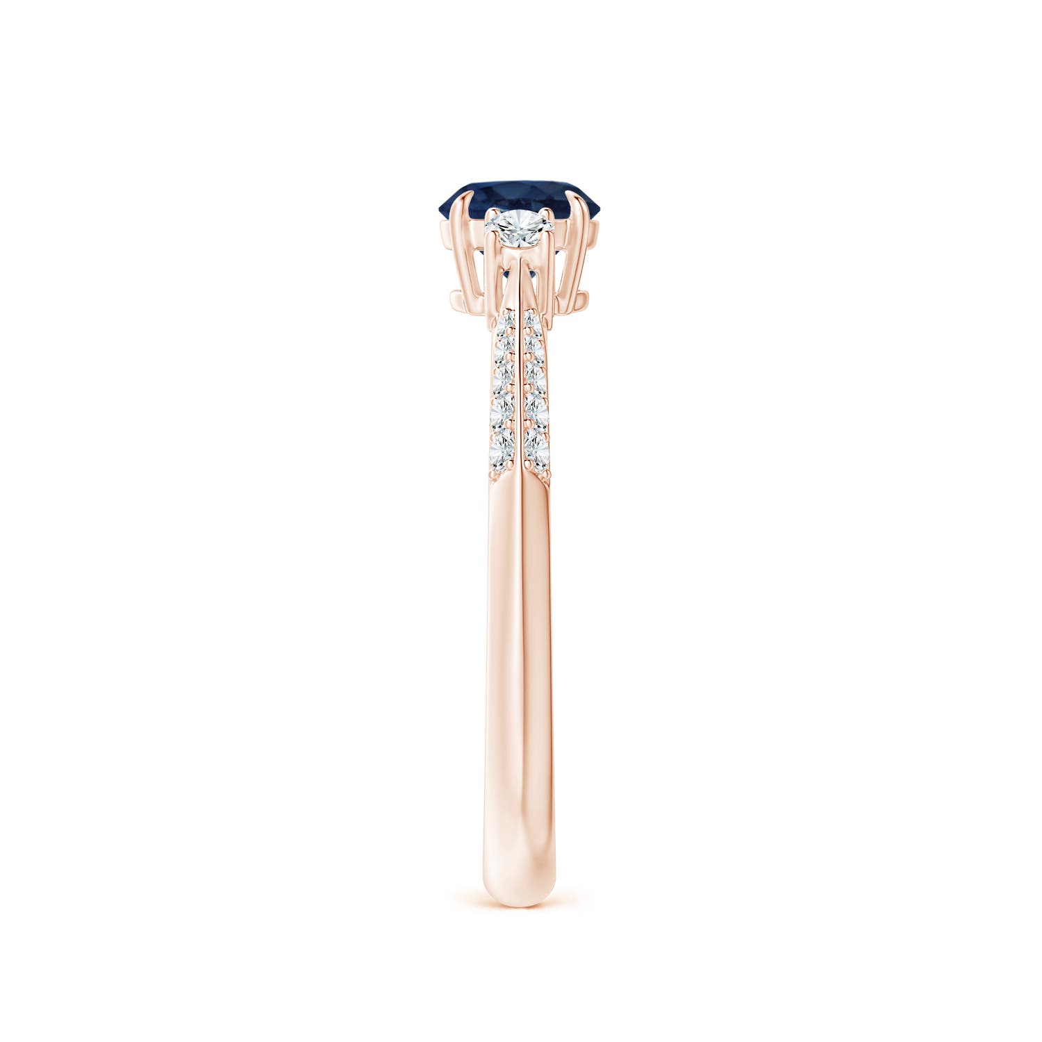 AA - Blue Sapphire / 0.85 CT / 14 KT Rose Gold