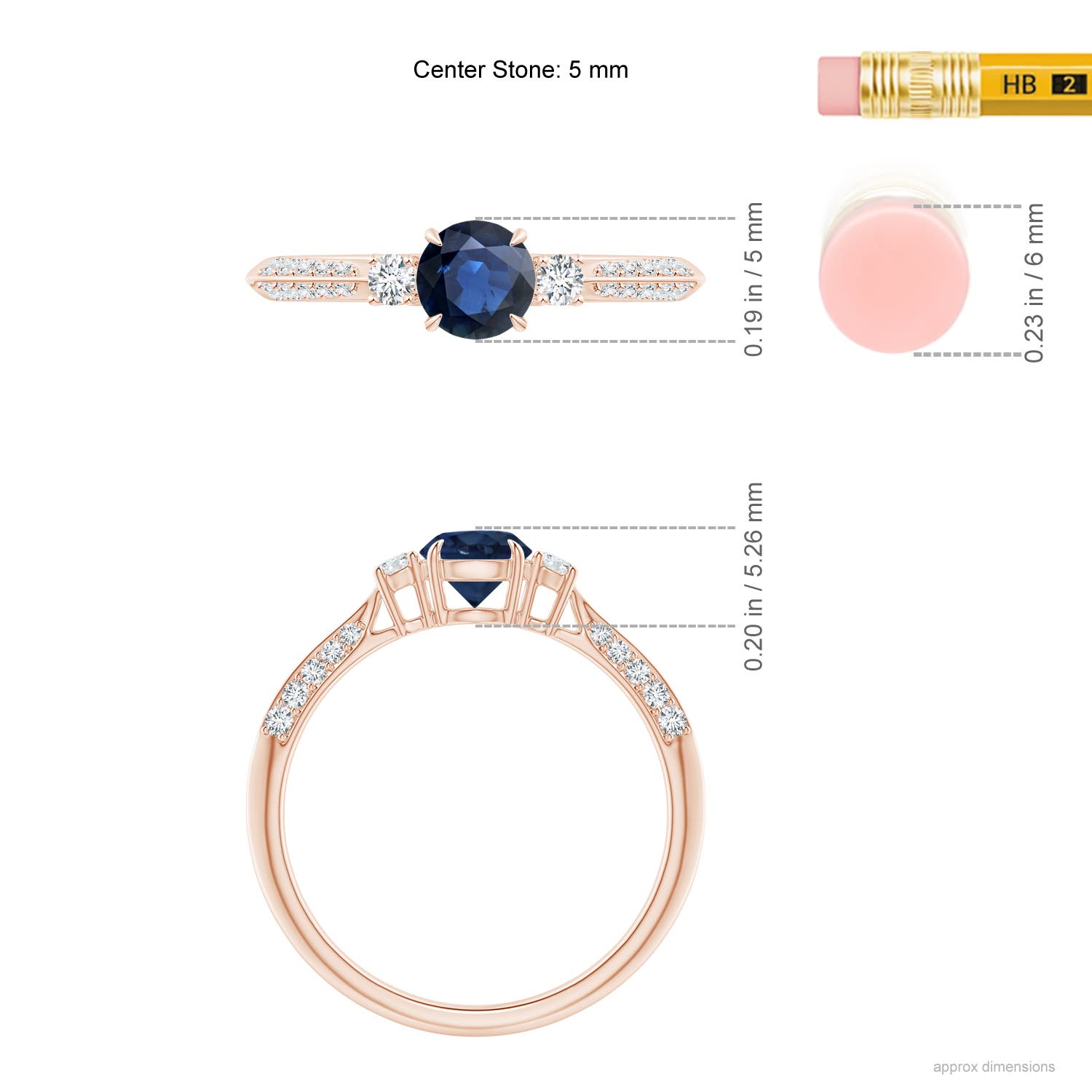 AA - Blue Sapphire / 0.85 CT / 14 KT Rose Gold