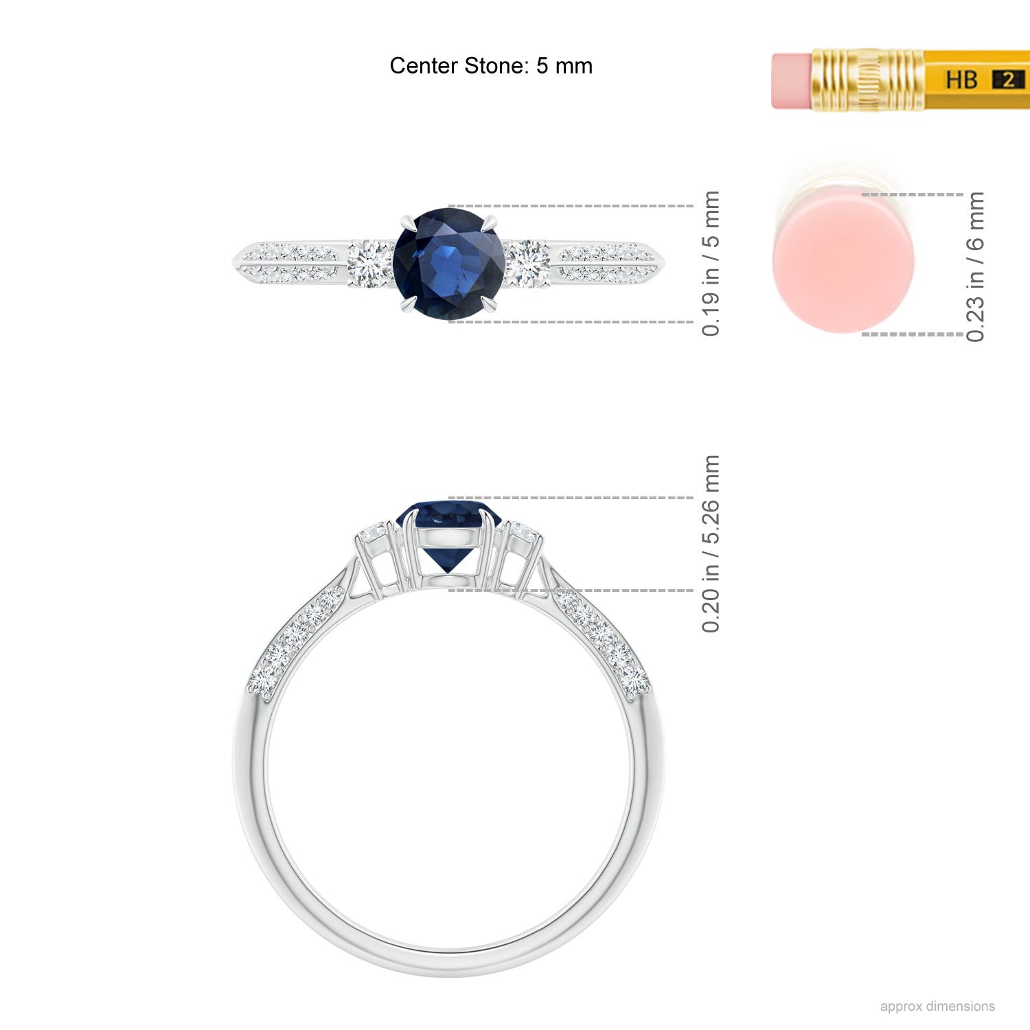 AA - Blue Sapphire / 0.85 CT / 14 KT White Gold