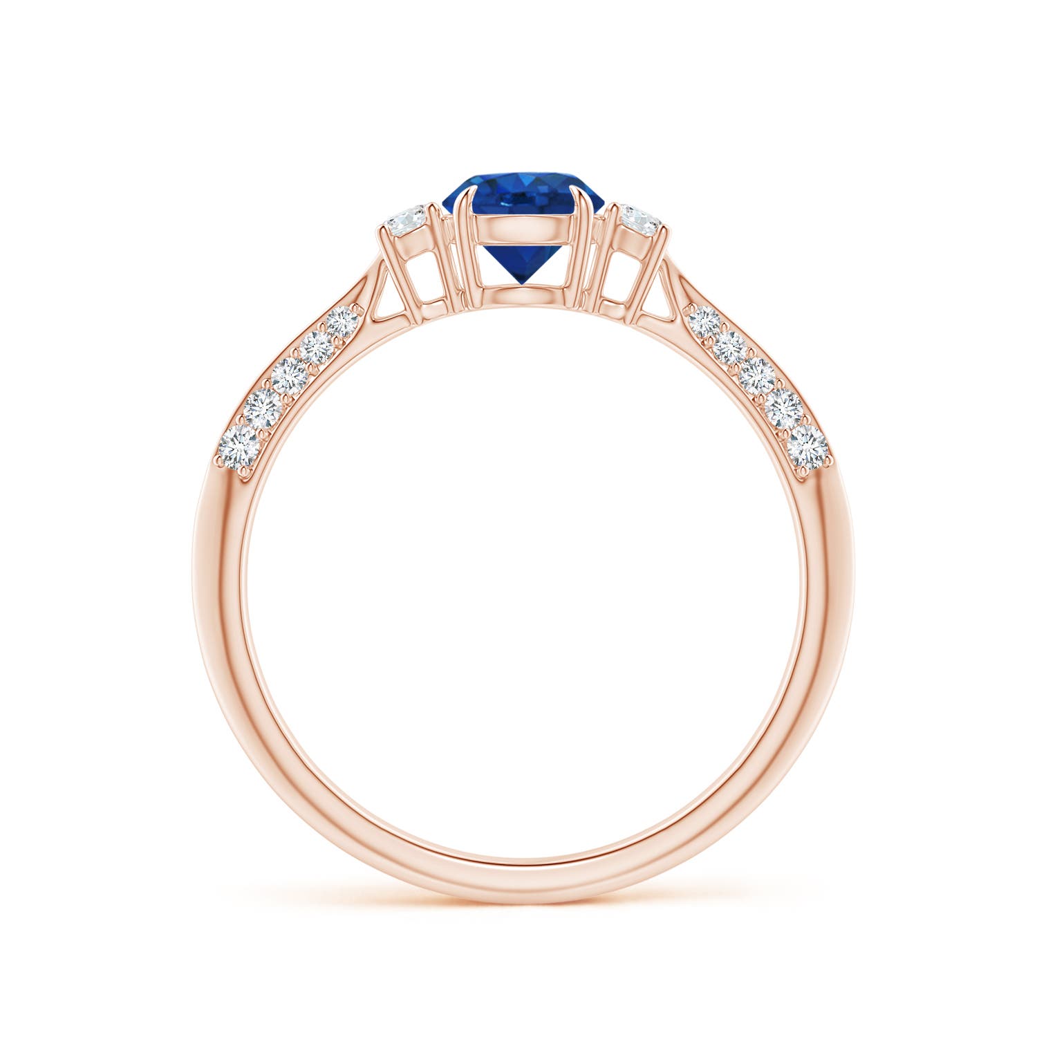 AAA - Blue Sapphire / 0.85 CT / 14 KT Rose Gold