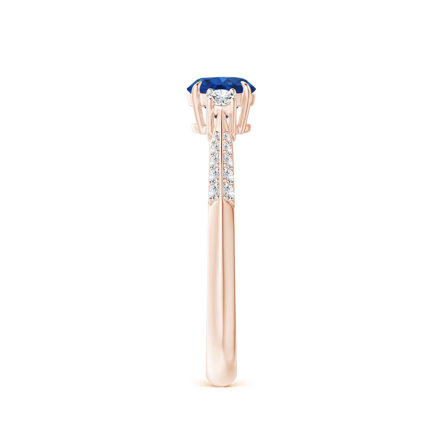 AAA - Blue Sapphire / 0.85 CT / 14 KT Rose Gold