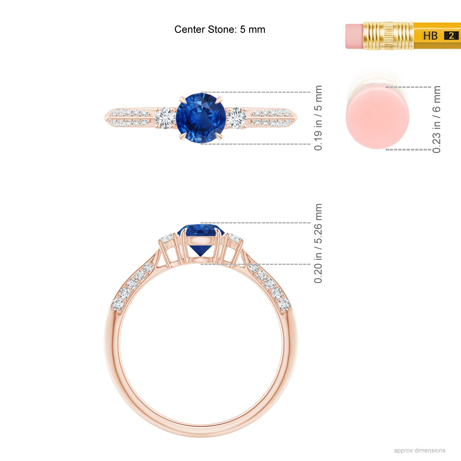 AAA - Blue Sapphire / 0.85 CT / 14 KT Rose Gold