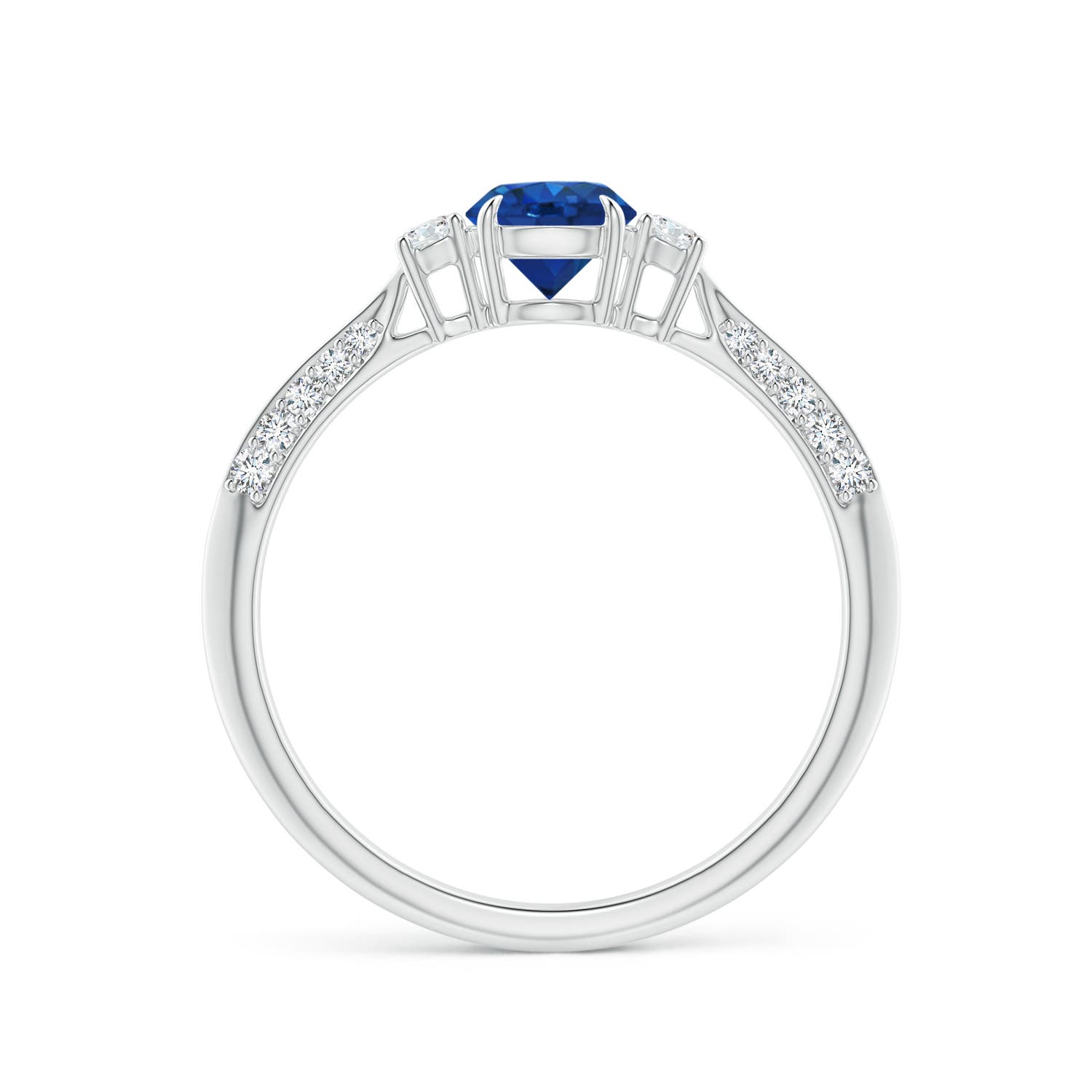 AAA - Blue Sapphire / 0.85 CT / 14 KT White Gold