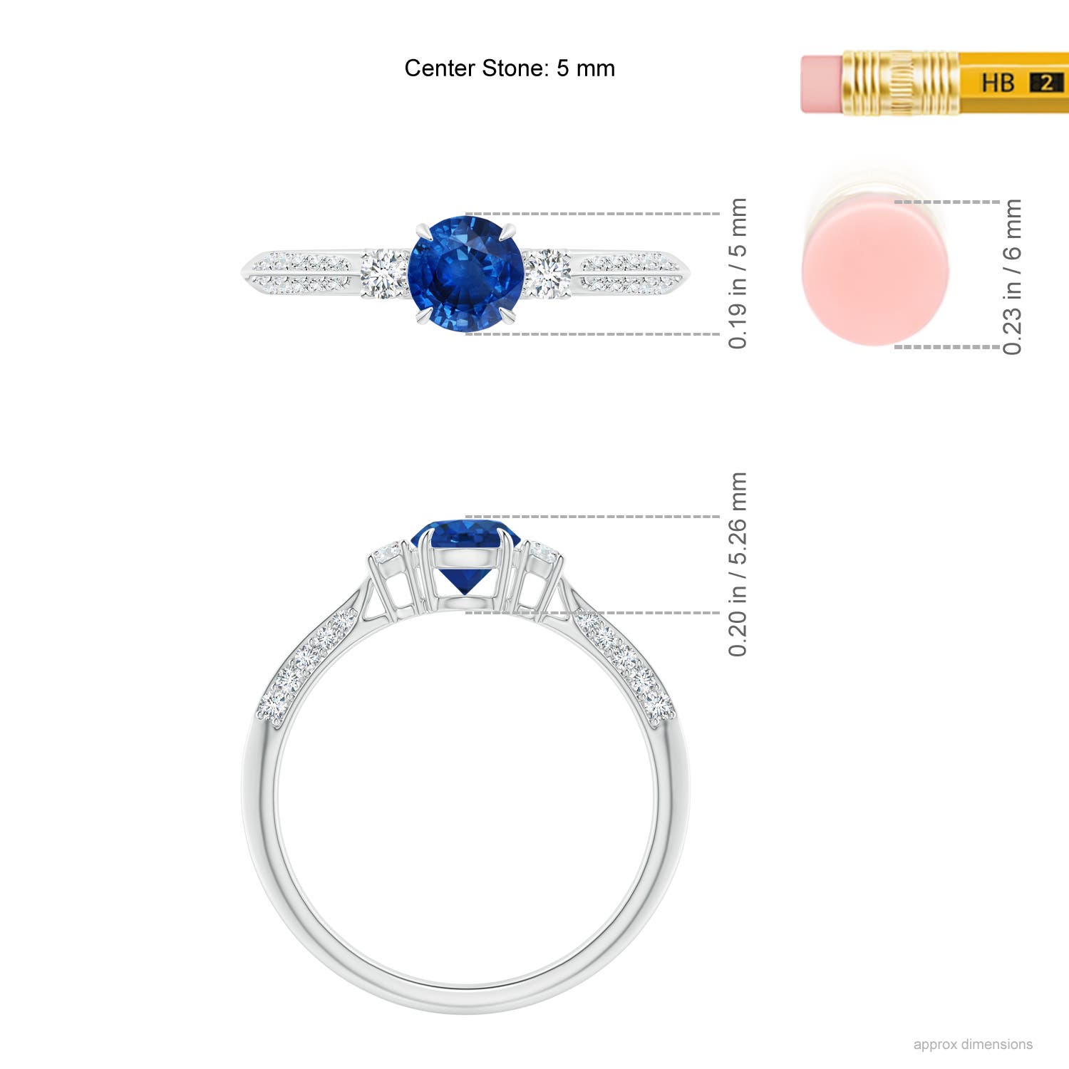 AAA - Blue Sapphire / 0.85 CT / 14 KT White Gold