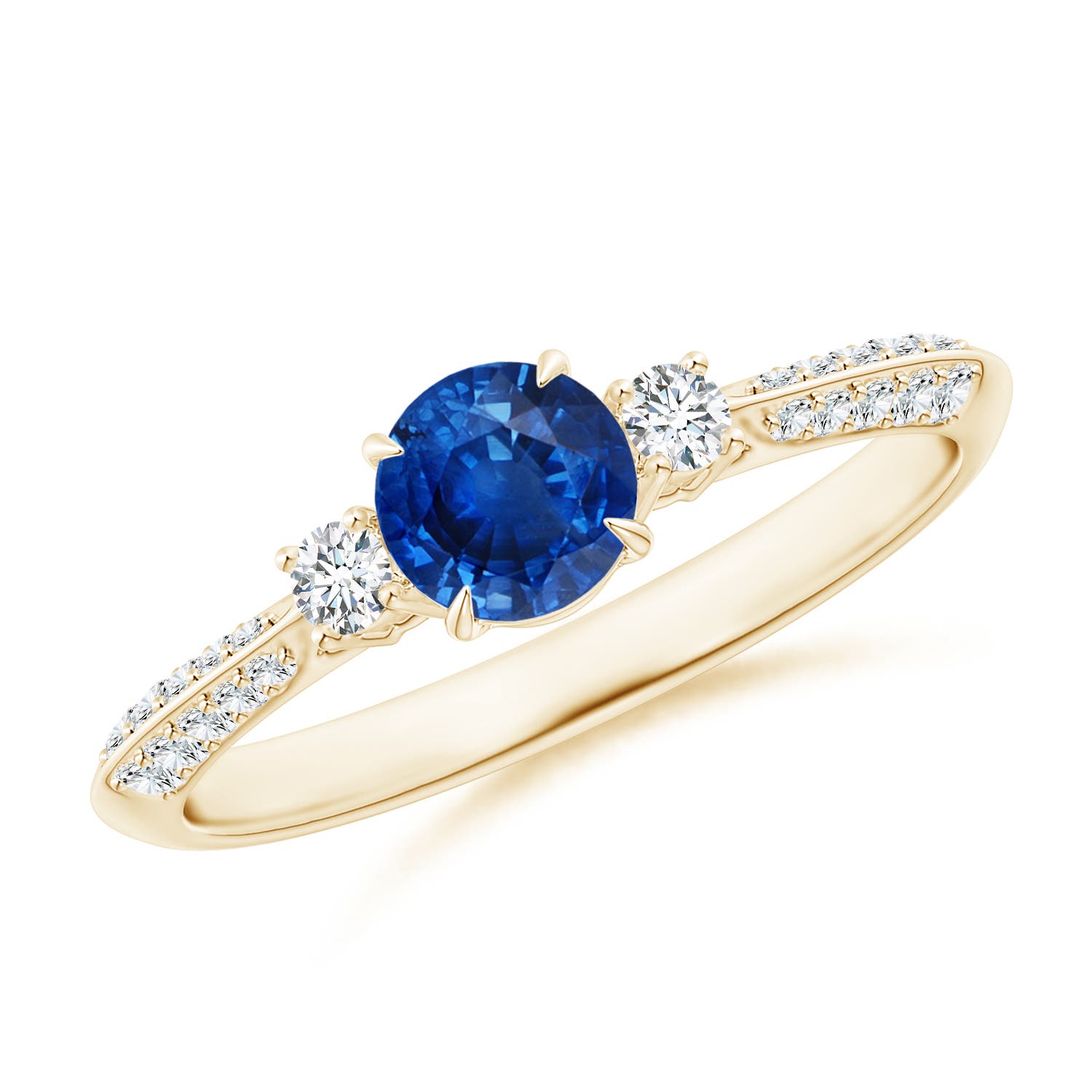 AAA - Blue Sapphire / 0.85 CT / 14 KT Yellow Gold