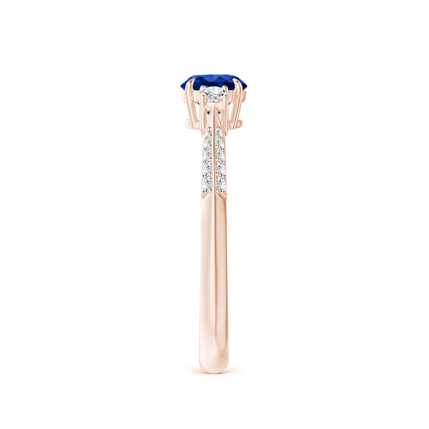 AAAA - Blue Sapphire / 0.85 CT / 14 KT Rose Gold