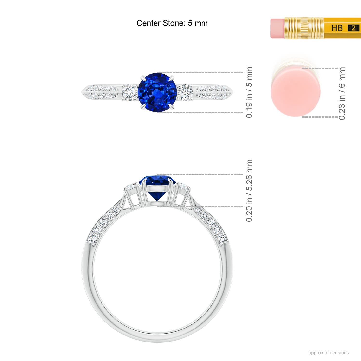 AAAA - Blue Sapphire / 0.85 CT / 14 KT White Gold