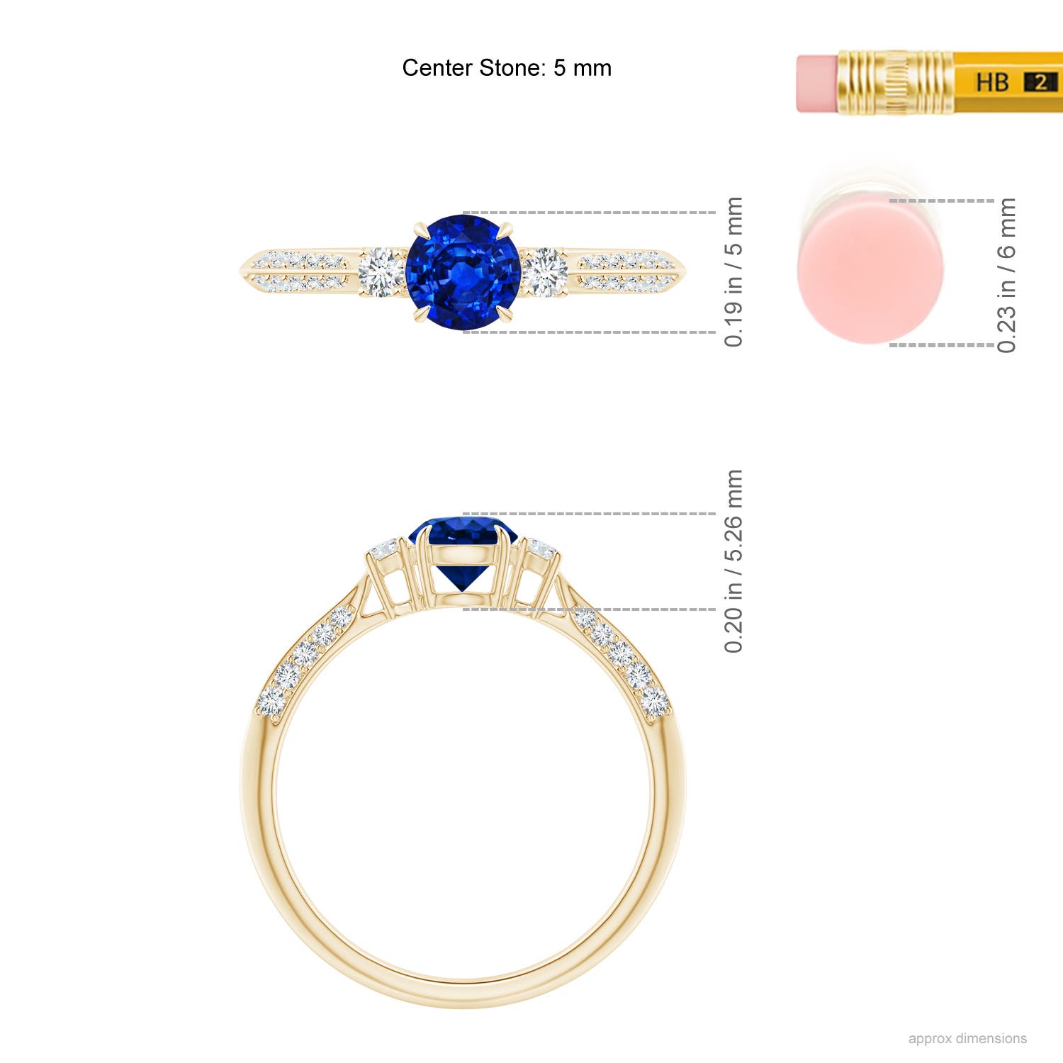 AAAA - Blue Sapphire / 0.85 CT / 14 KT Yellow Gold