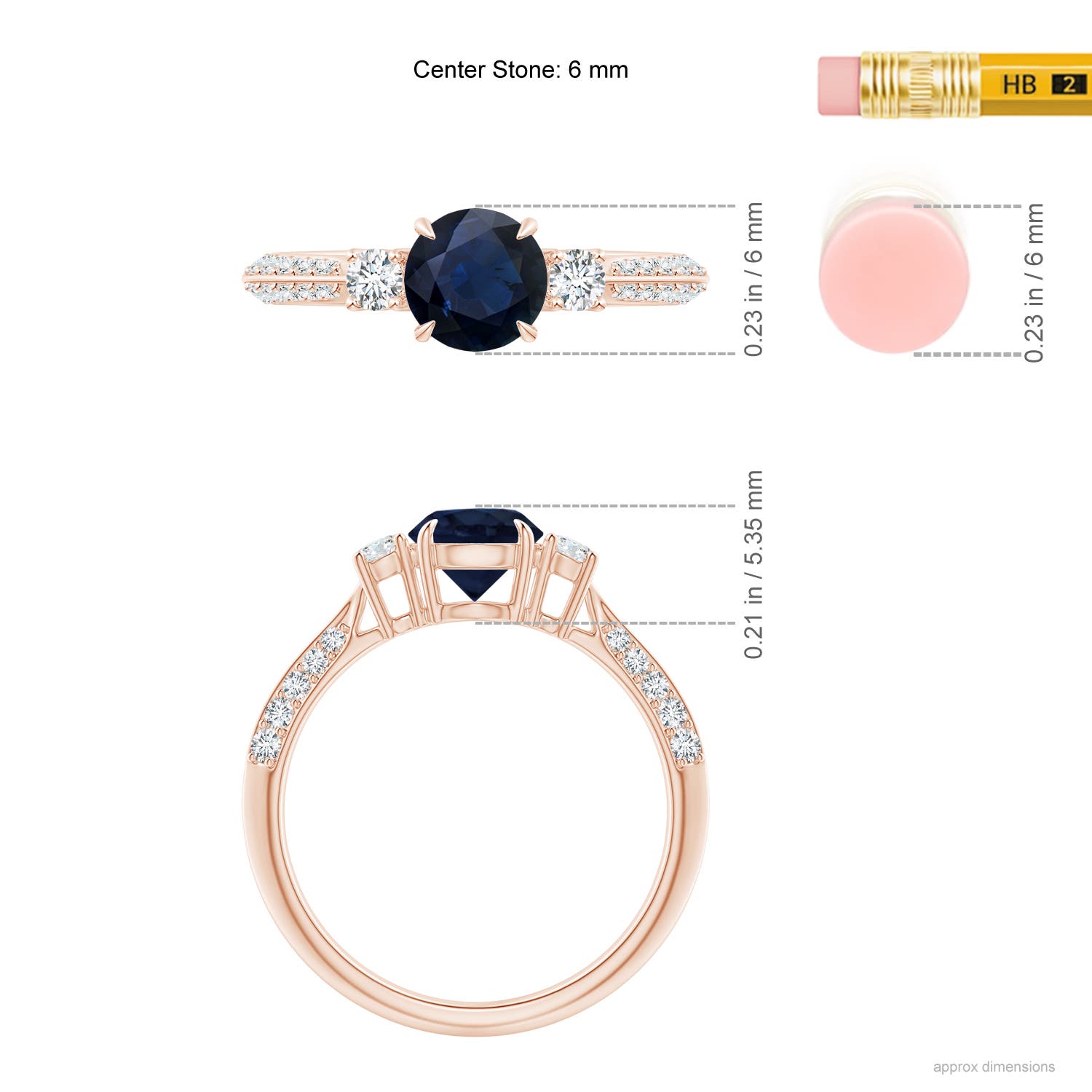 A - Blue Sapphire / 1.35 CT / 14 KT Rose Gold