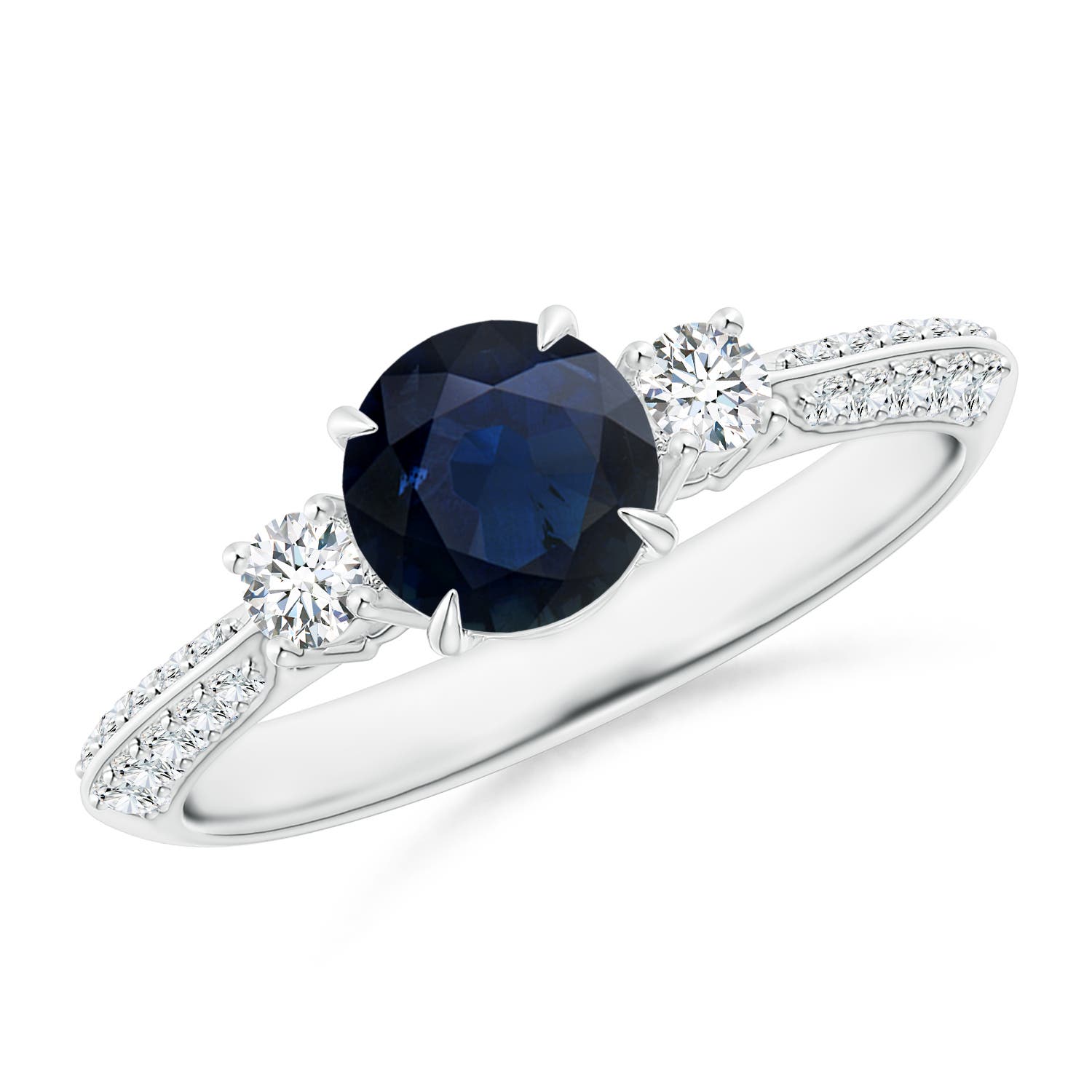 A - Blue Sapphire / 1.35 CT / 14 KT White Gold