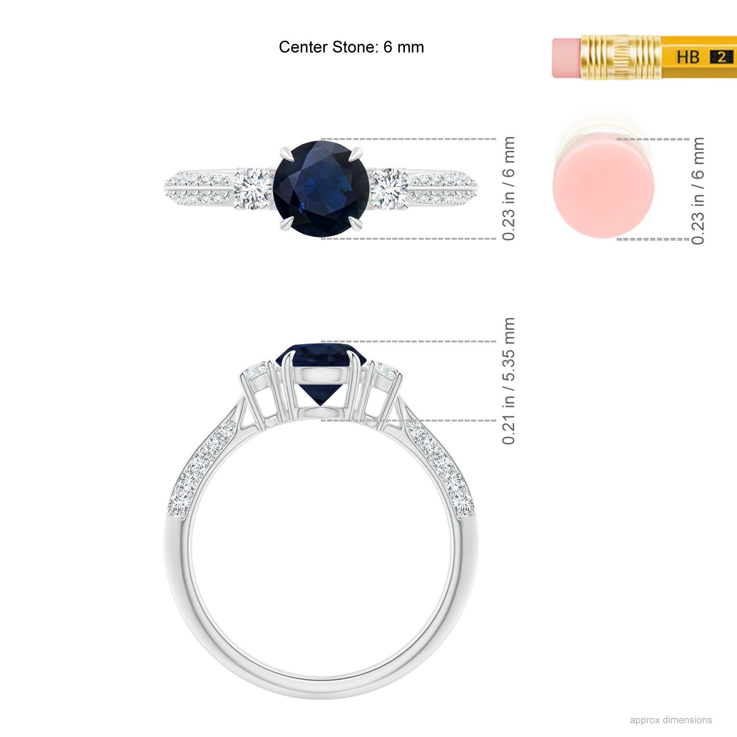 A - Blue Sapphire / 1.35 CT / 14 KT White Gold