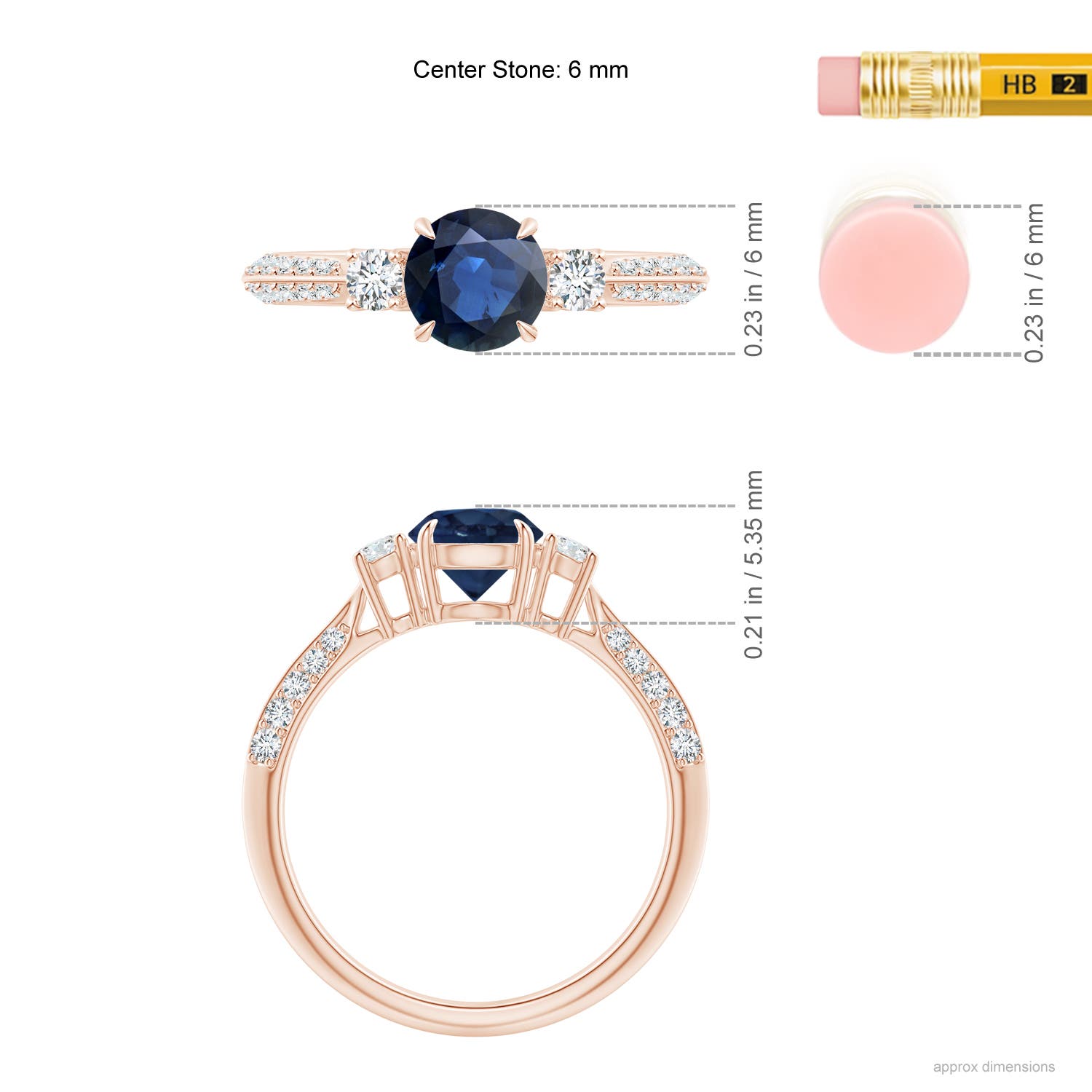 AA - Blue Sapphire / 1.35 CT / 14 KT Rose Gold