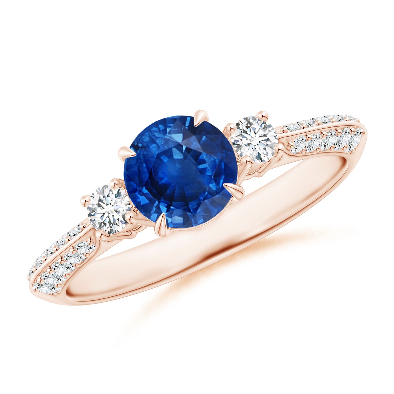 AAA - Blue Sapphire / 1.35 CT / 14 KT Rose Gold