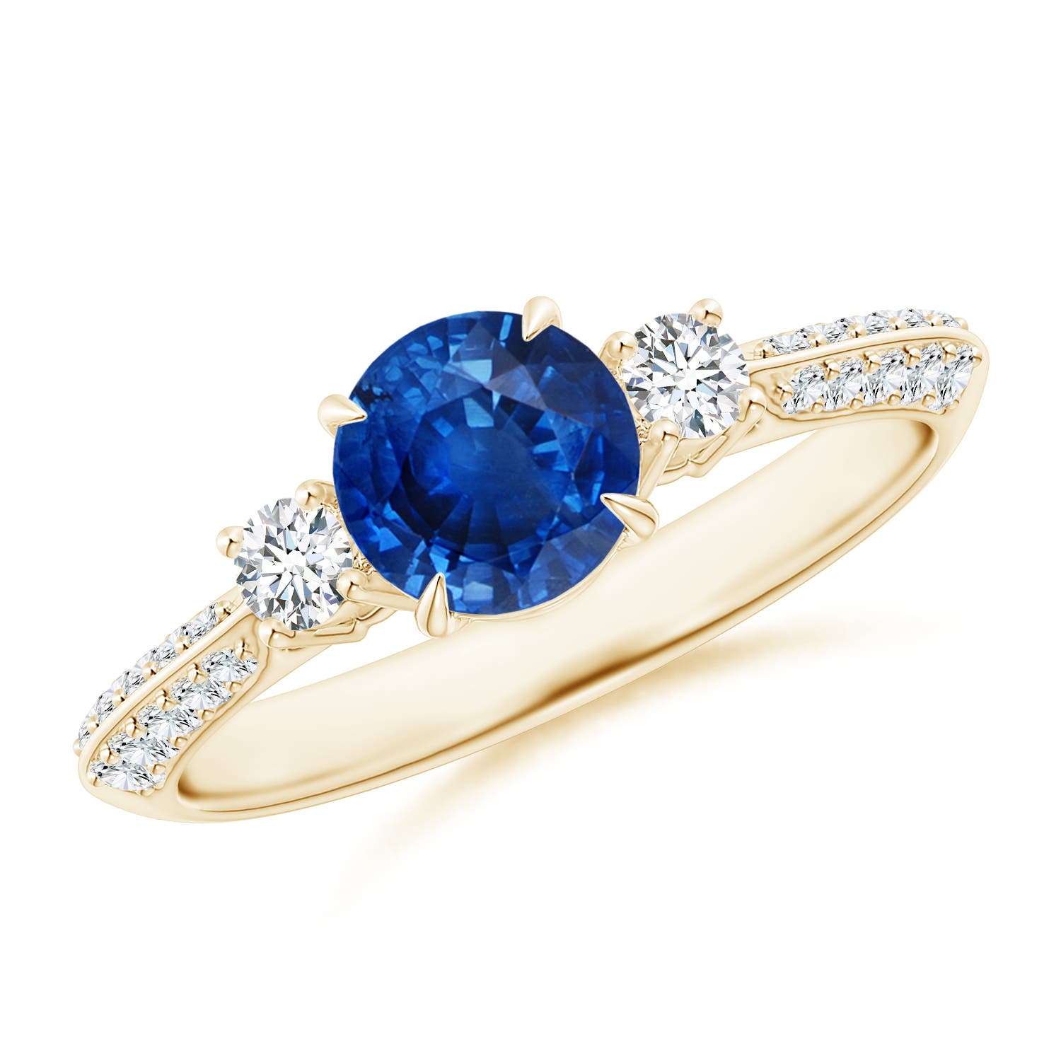 AAA - Blue Sapphire / 1.35 CT / 14 KT Yellow Gold