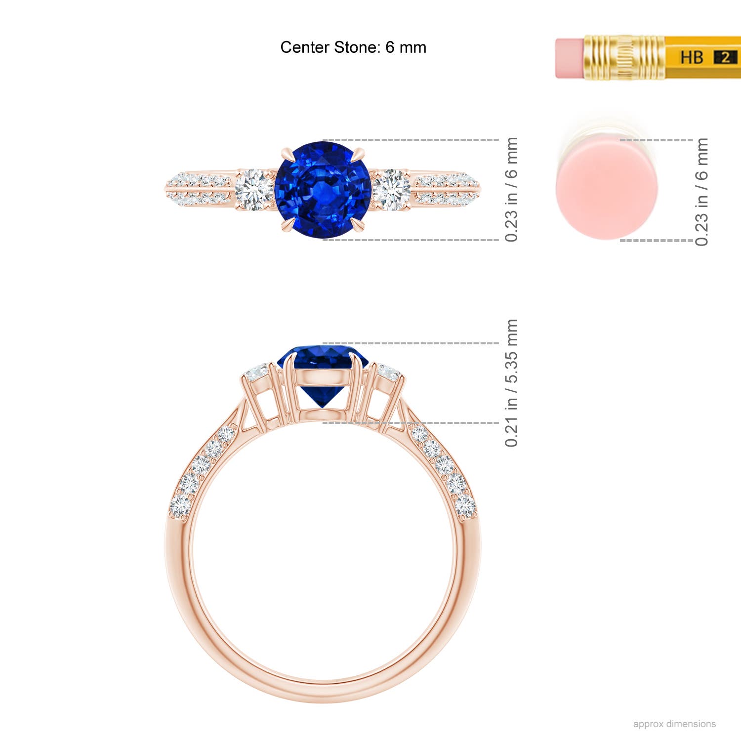 AAAA - Blue Sapphire / 1.35 CT / 14 KT Rose Gold